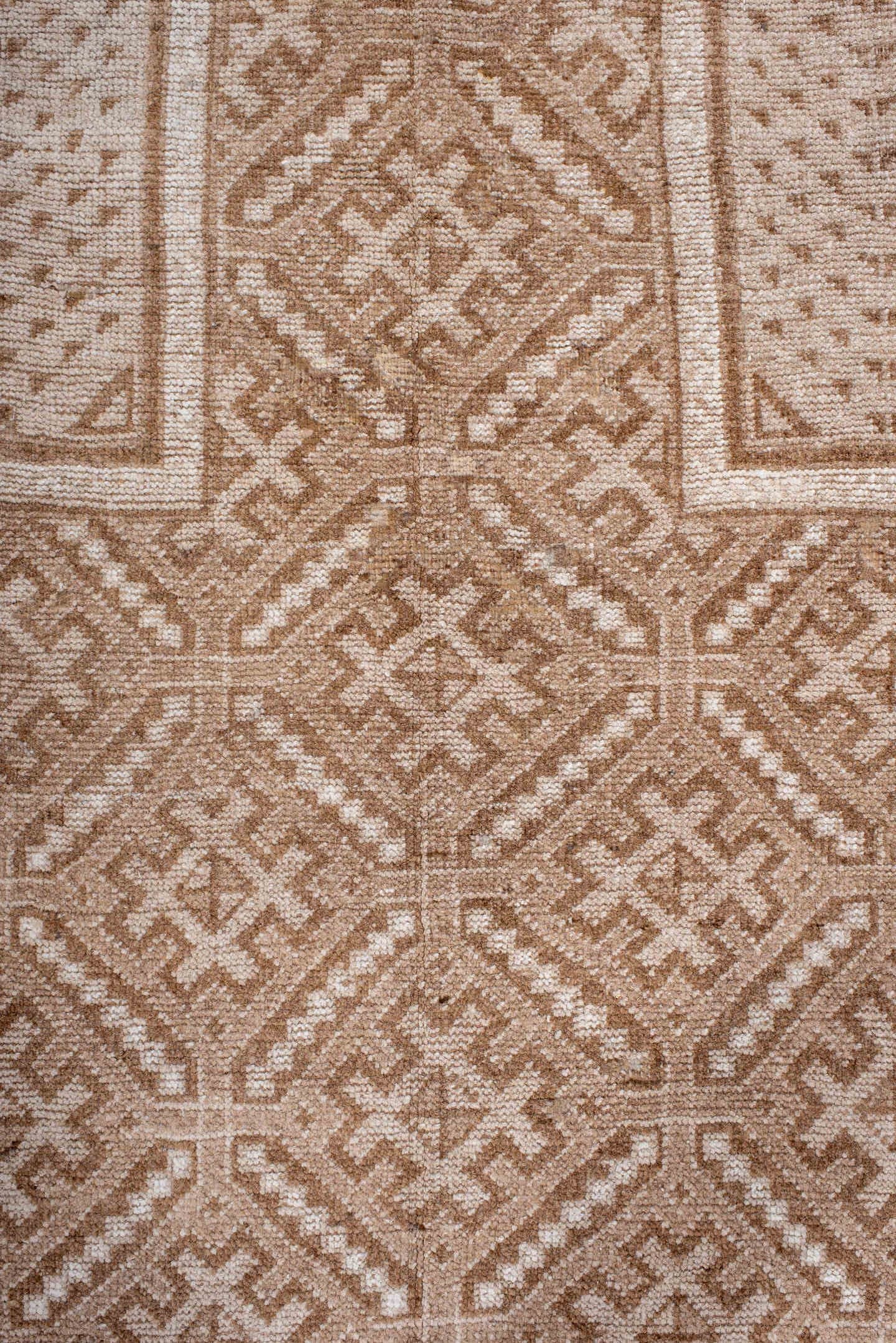 3' x 4' one-of-a-kind handmade antique Belouch small size rug. Color palette: ivory, camel, taupe, sand, beige, gray
