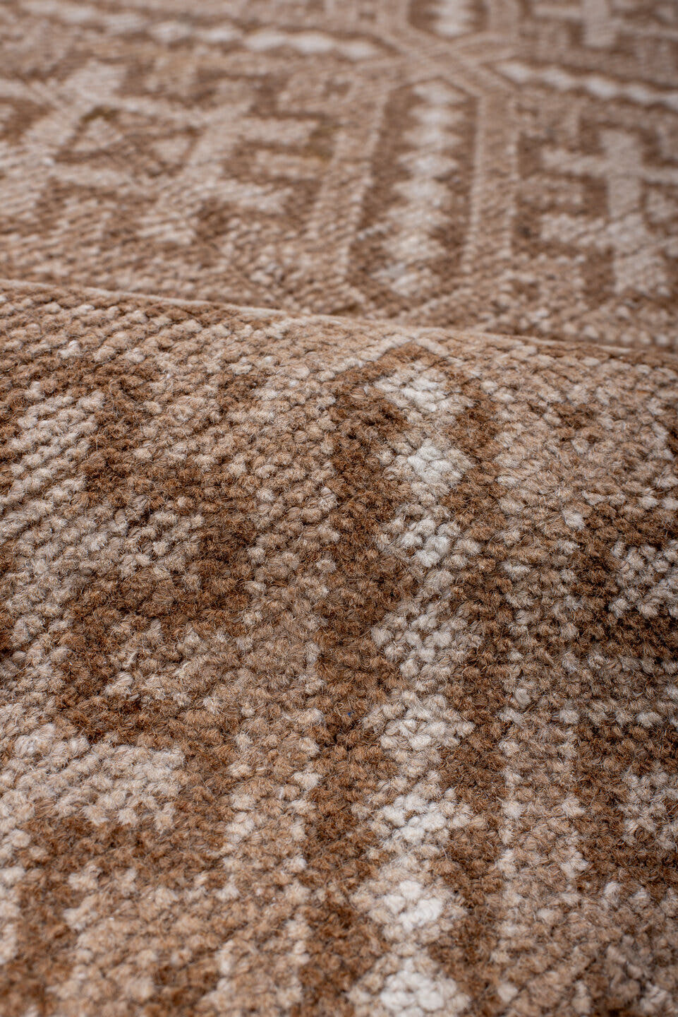 3' x 4' one-of-a-kind handmade antique Belouch small size rug. Color palette: ivory, camel, taupe, sand, beige, gray