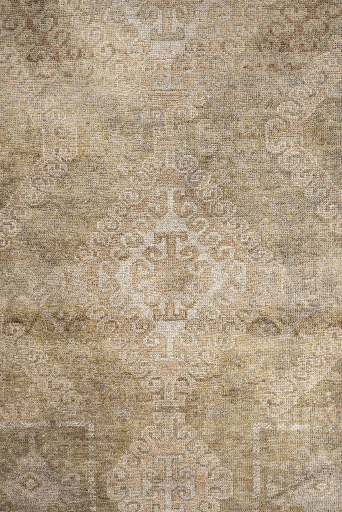 2' x 4' one-of-a-kind handmade antique Belouch small size rug. Color palette: camel, ivory, taupe, beige, sand, light brown