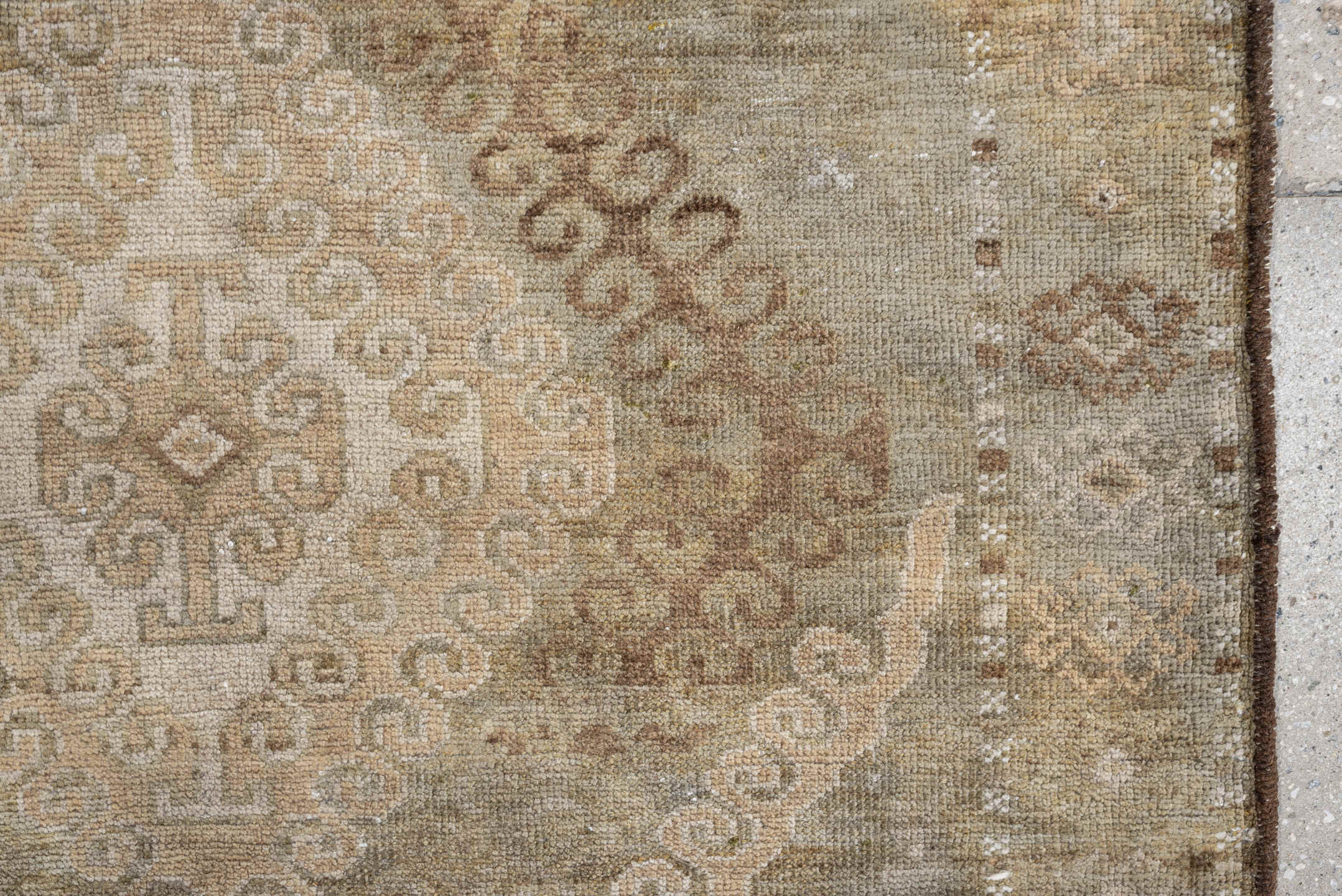 2' x 4' one-of-a-kind handmade antique Belouch small size rug. Color palette: camel, ivory, taupe, beige, sand, light brown