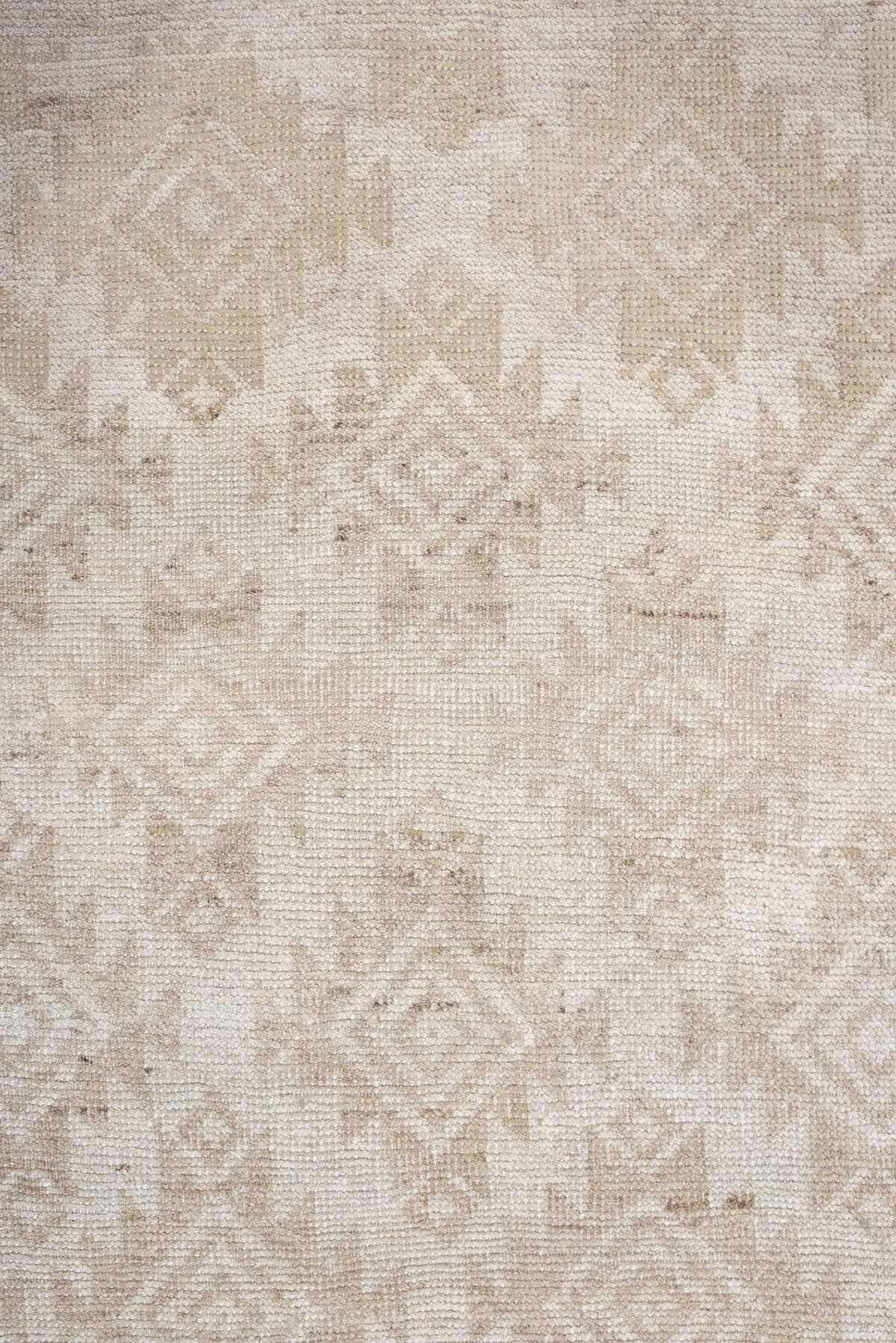 3' x 5' one-of-a-kind handmade antique Belouch small size rug. Color palette: ivory, camel, taupe, sand, beige, gray