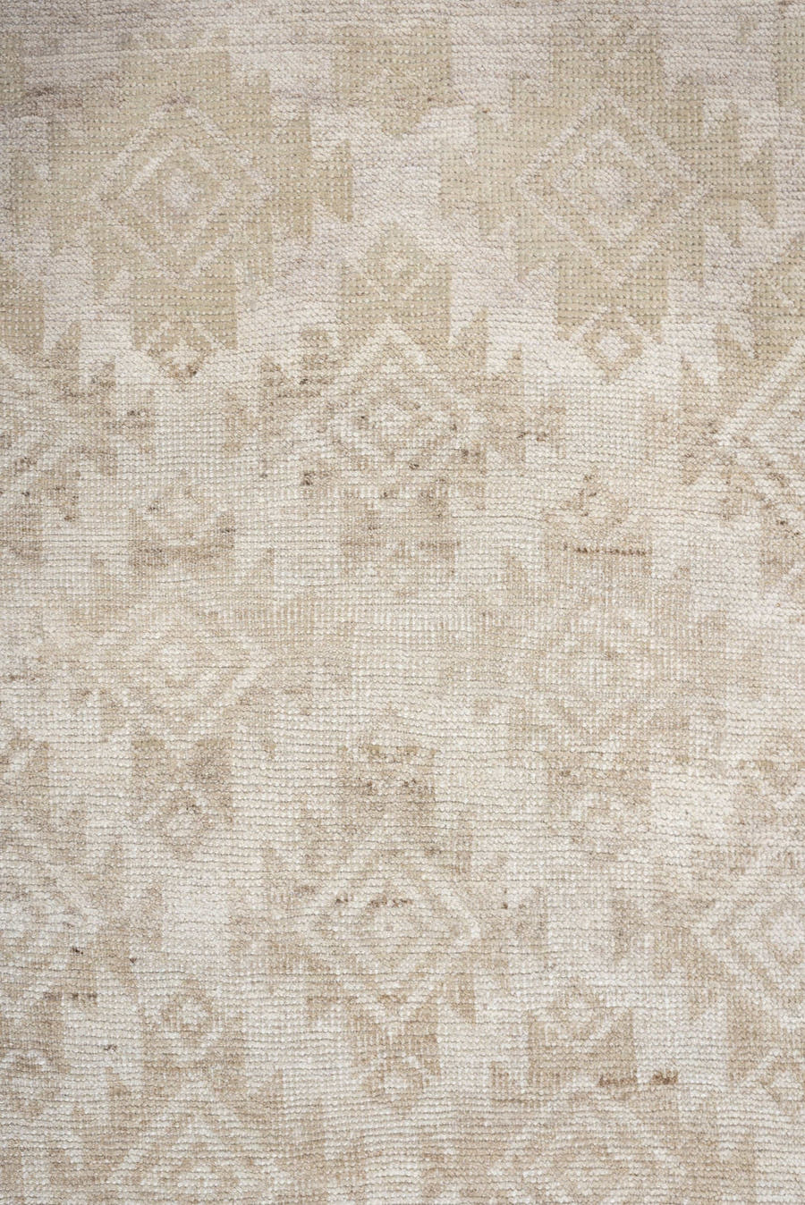 3' x 5' one-of-a-kind handmade antique Belouch small size rug. Color palette: ivory, camel, taupe, sand, beige, gray