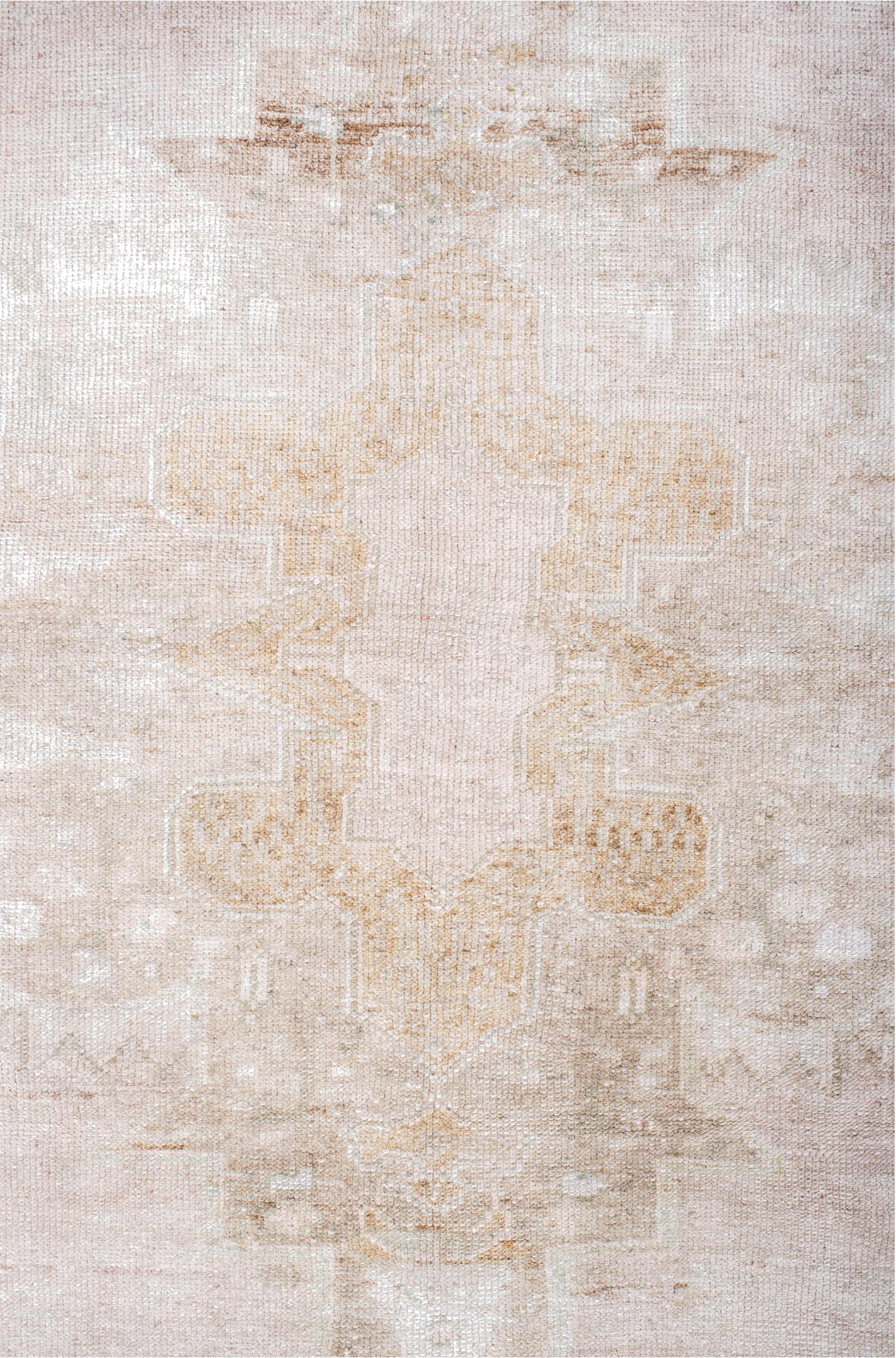 3' x 7' one-of-a-kind handmade vintage Anatolian runner rug. Color palette: brown, gainsboro, gray, light gray, linen