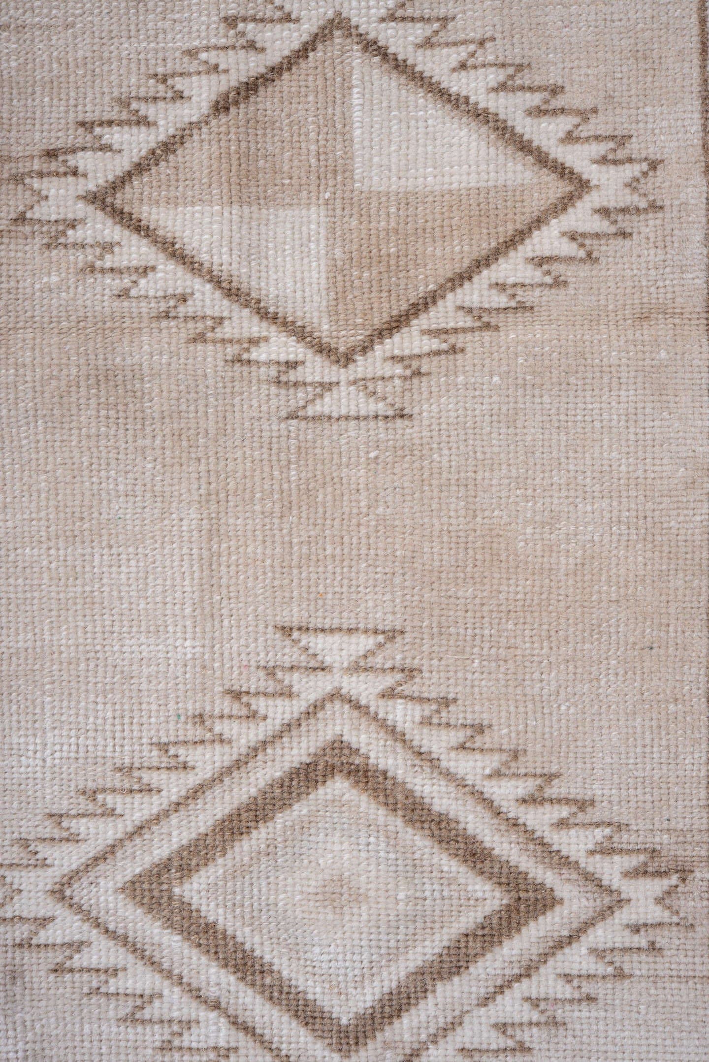 4' x 7' one-of-a-kind handmade vintage Anatolian rug. Color palette: ivory, taupe, beige, camel, light brown, gray, brown