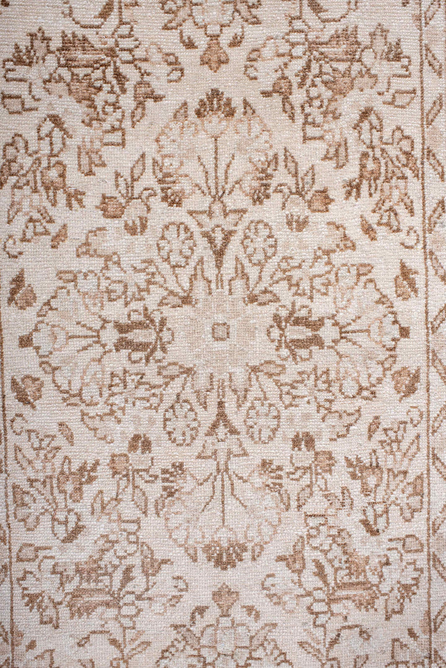 2' x 8' one-of-a-kind handmade antique Hamadan runner rug. Color palette: ivory, camel, taupe, beige, sand, gray