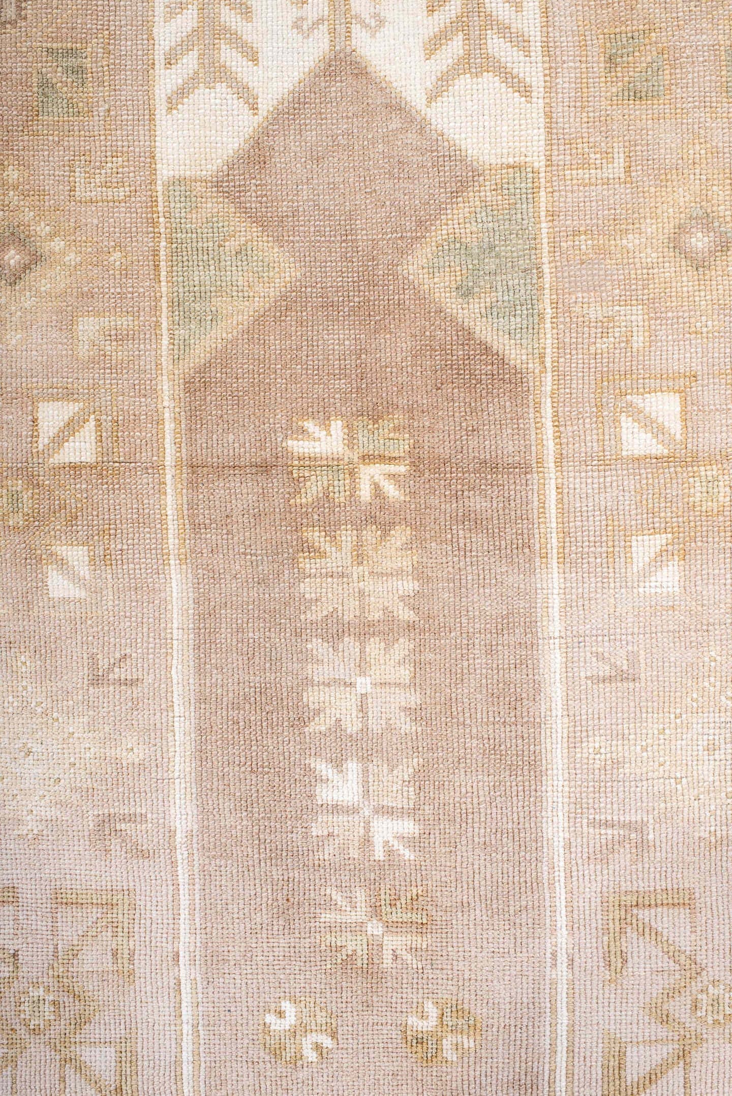 3' x 5' one-of-a-kind handmade antique Anatolian small size rug. Color palette: ivory, sand, taupe, beige, camel, sage, gray