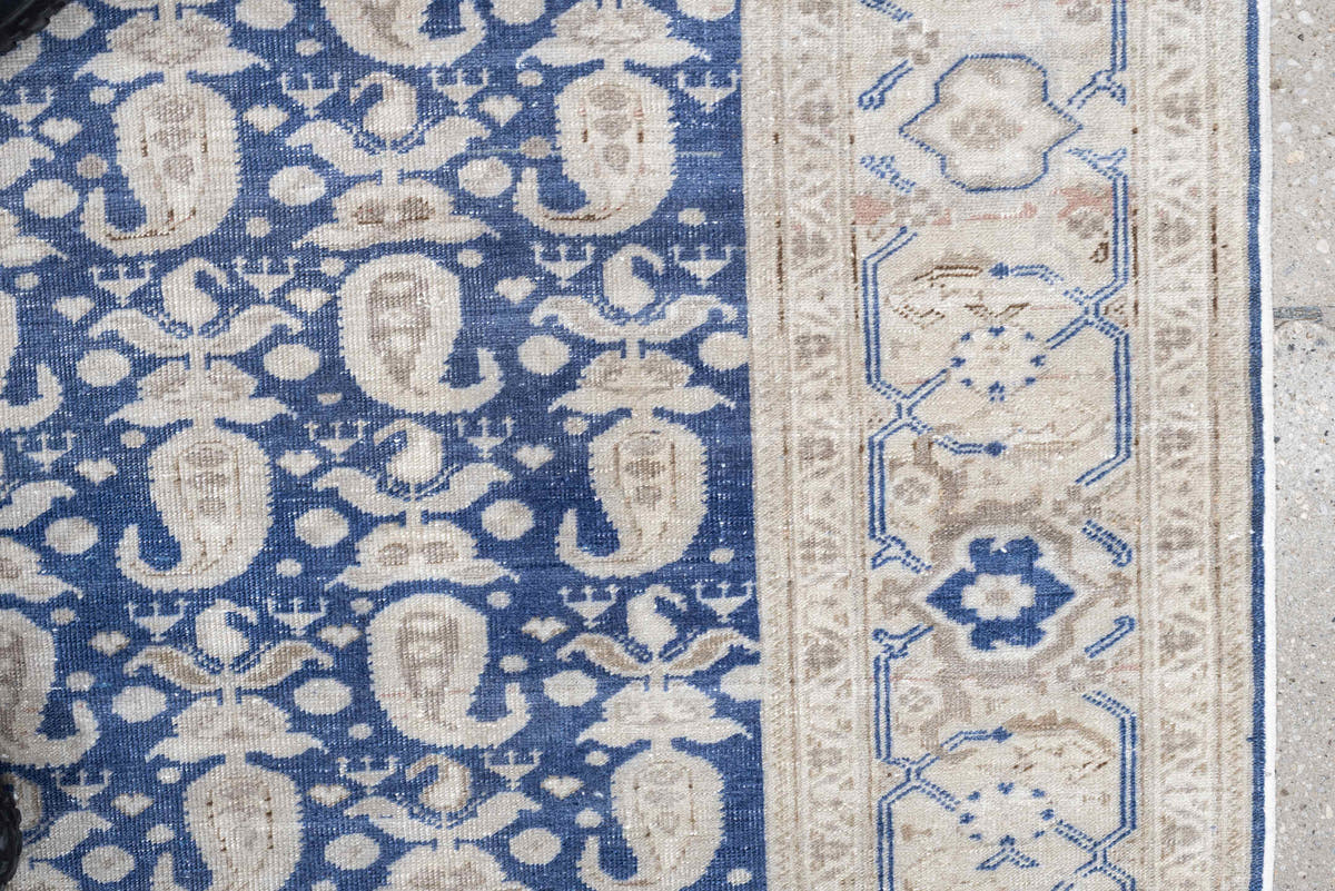 3' x 5' one-of-a-kind handmade antique Sivas small size rug. Color palette: ivory, blue, beige, blush, taupe, pink, gray