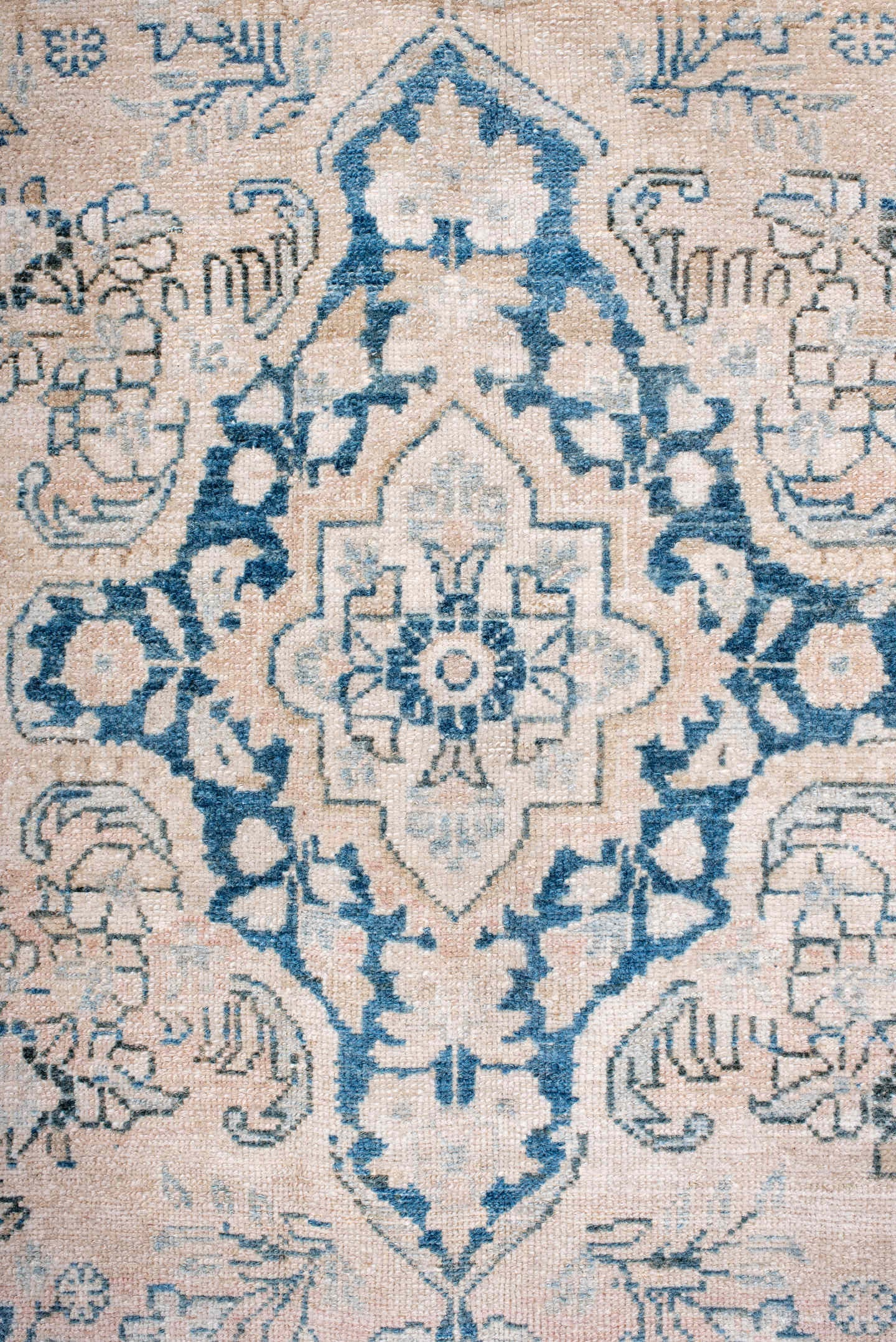 6' x 9' one-of-a-kind handmade antique Hamadan medium size rug. Color palette: ivory, sky_blue, beige, taupe, slate, cream