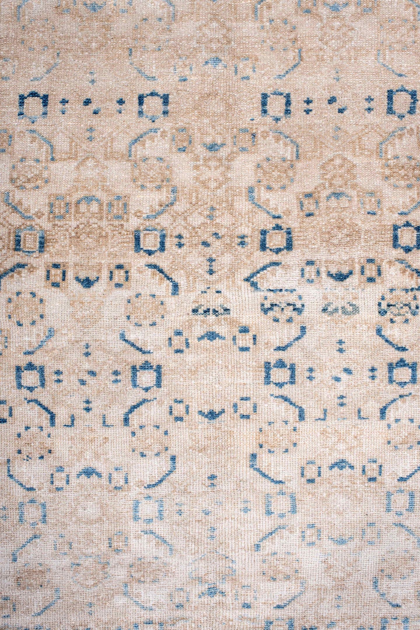 4' x 6' one-of-a-kind handmade antique Hamadan small size rug. Color palette: ivory, beige, sky_blue, taupe, camel