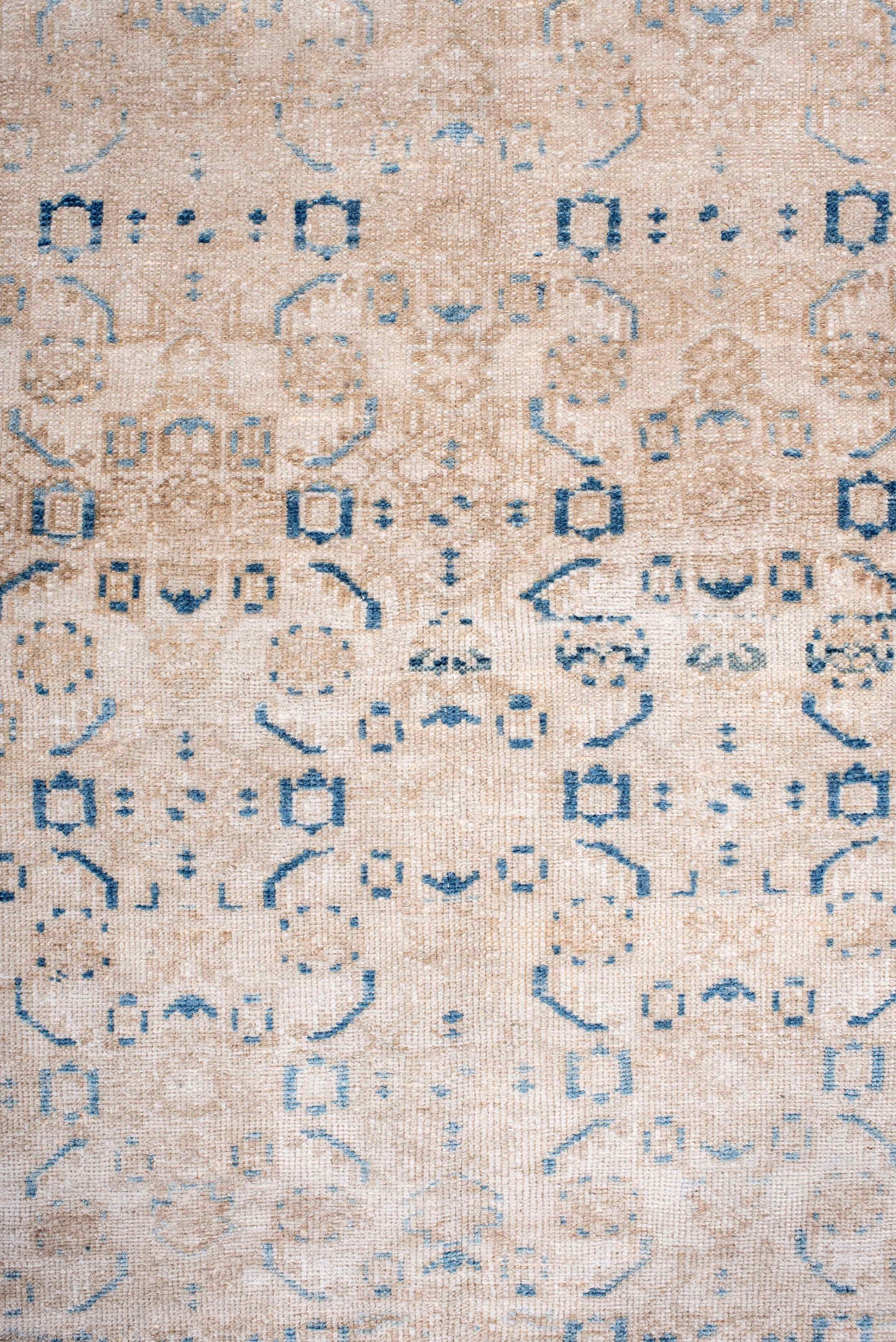 4' x 6' one-of-a-kind handmade antique Hamadan small size rug. Color palette: ivory, beige, sky_blue, taupe, camel