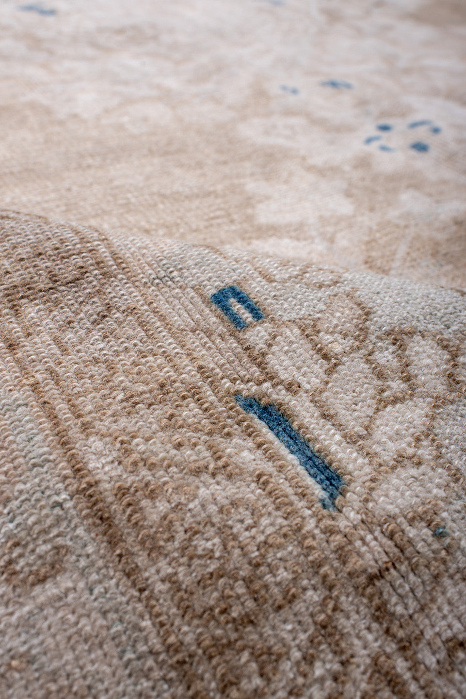 5' x 8' one-of-a-kind handmade antique Hamadan medium size rug. Color palette: ivory, taupe, beige, cobalt, cream, gray
