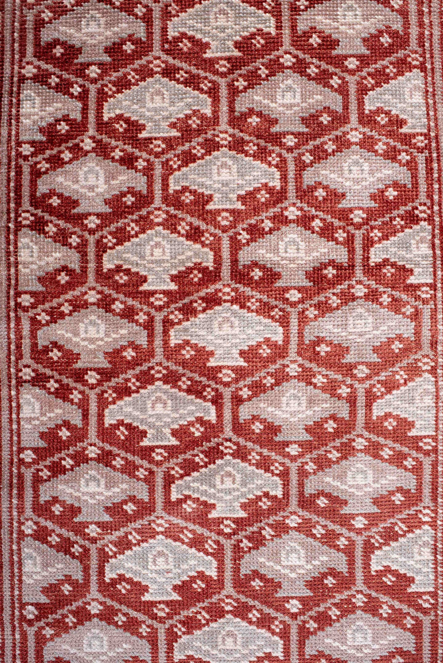 2' x 9' one-of-a-kind handmade antique Oushak runner rug. Color palette: rust, ivory, rose, terra cotta, terracotta, brown