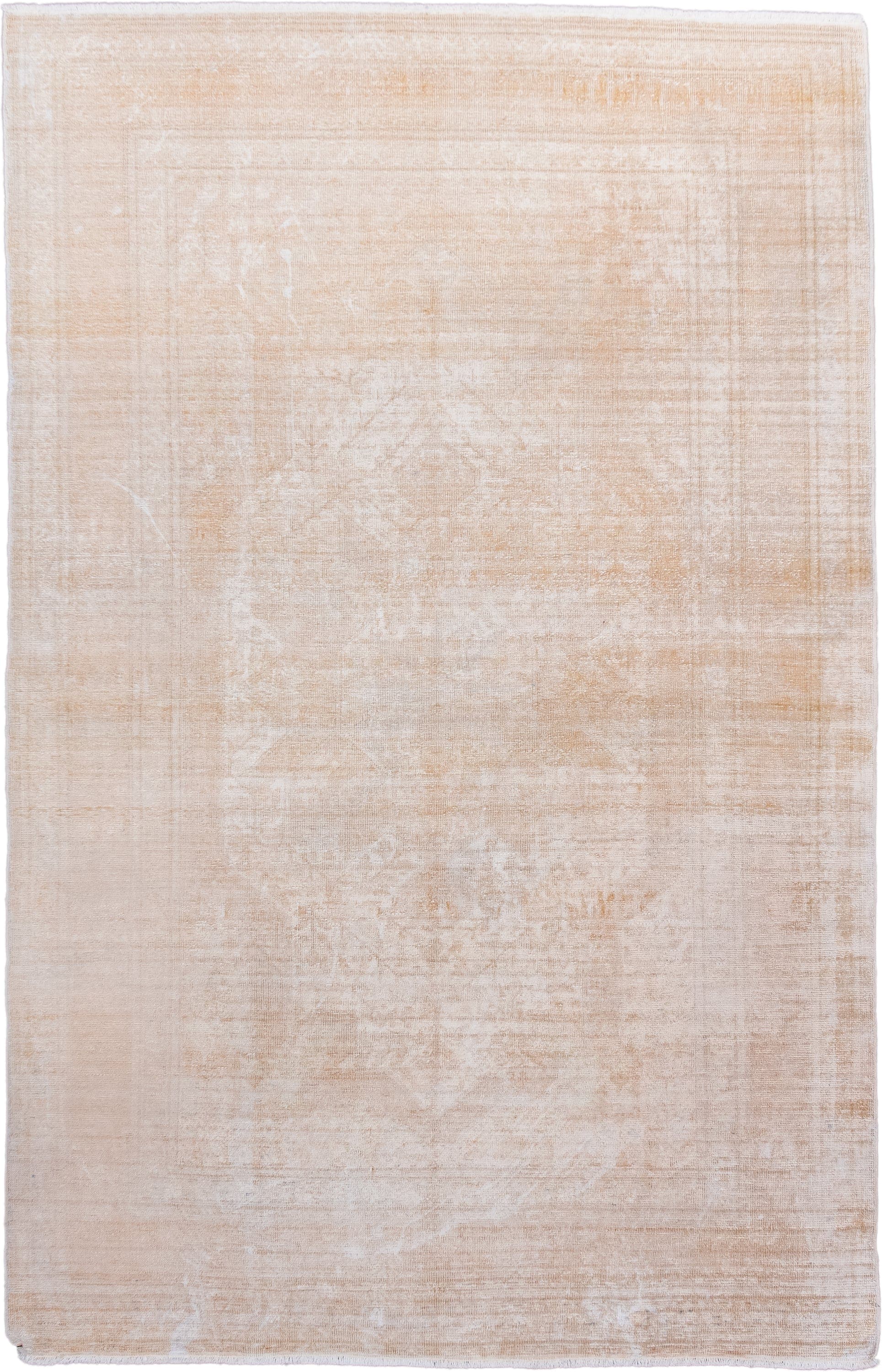 4' x 6' one-of-a-kind handmade antique Kaisary small size rug. Color palette: ivory, cream, sand, beige, taupe, gray