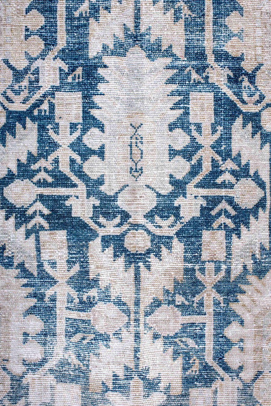 4' x 6' one-of-a-kind handmade antique Hamadan small size rug. Color palette: ivory, sky blue, beige, taupe, light blue
