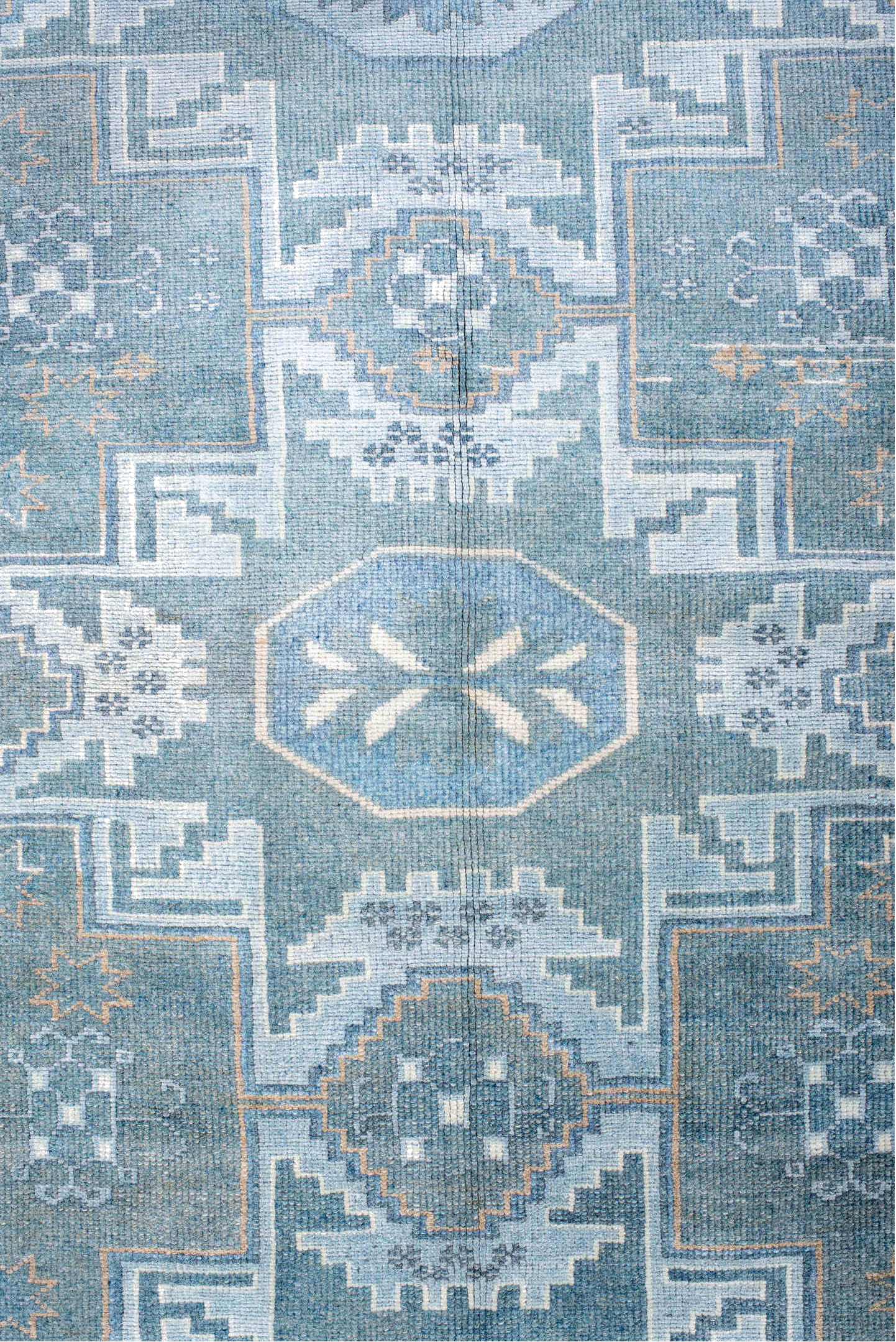 3' x 6' one-of-a-kind handmade vintage Anatolian small size rug. Color palette: blue, gainsboro, gray, light blue