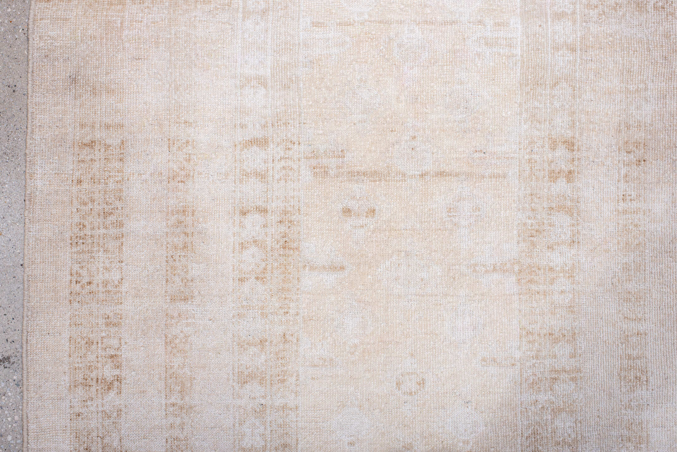 3' x 5' one-of-a-kind handmade antique Malayer small size rug. Color palette: ivory, taupe, camel, beige, pale_aqua, brown