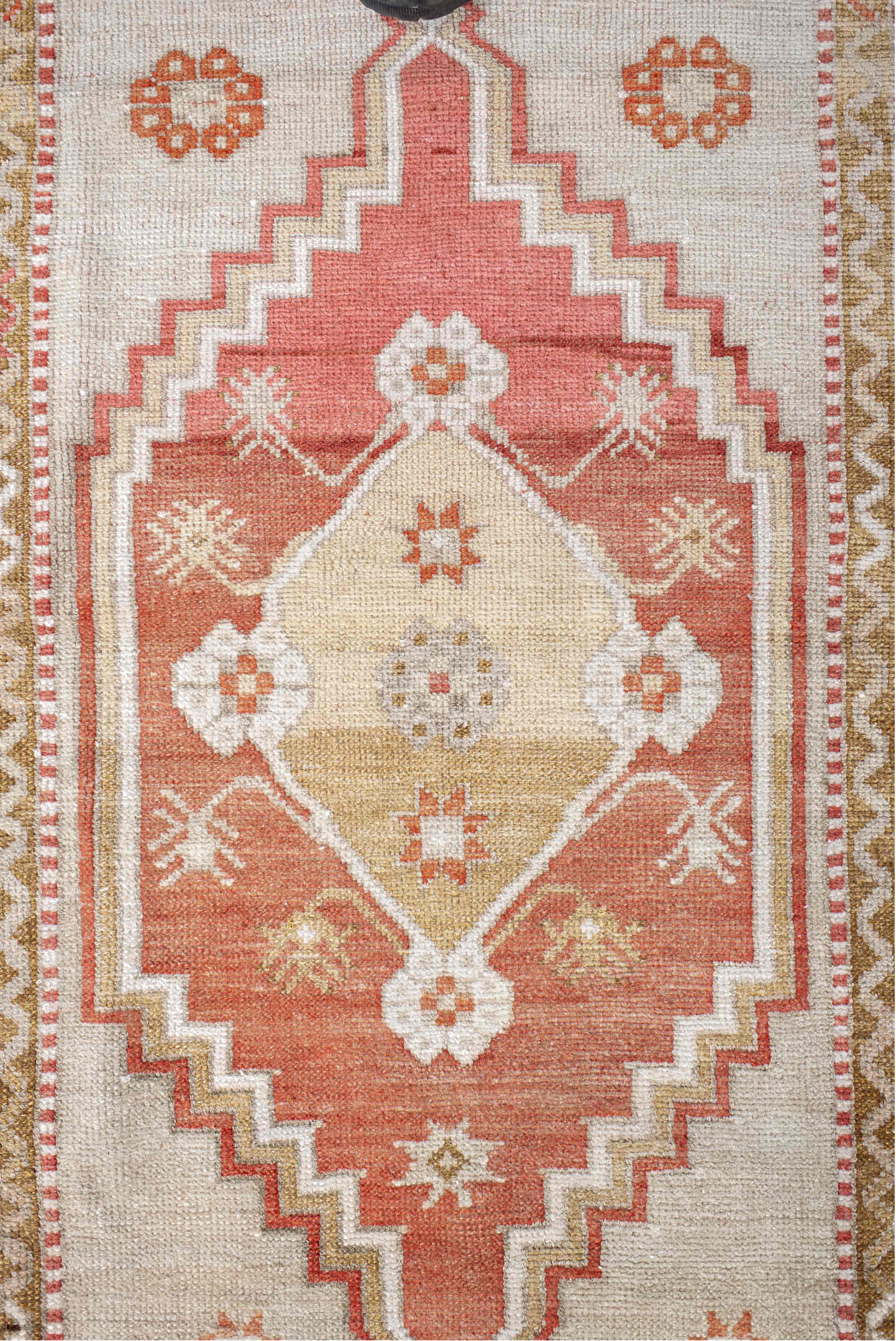 3' x 4' one-of-a-kind handmade vintage Anatolian small size rug. Color palette: brown, dark salmon, gainsboro, gray