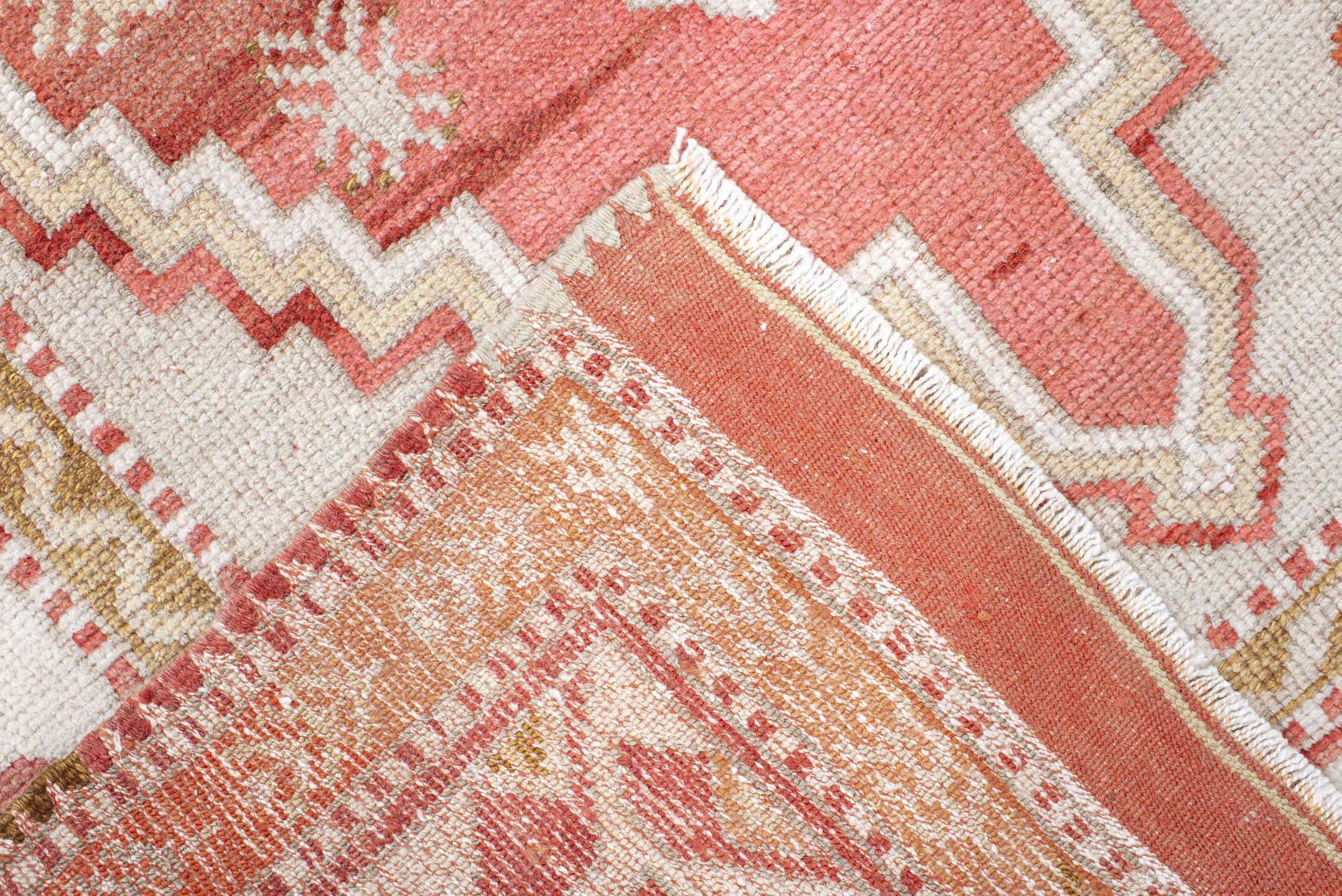3' x 4' one-of-a-kind handmade vintage Anatolian small size rug. Color palette: brown, dark salmon, gainsboro, gray