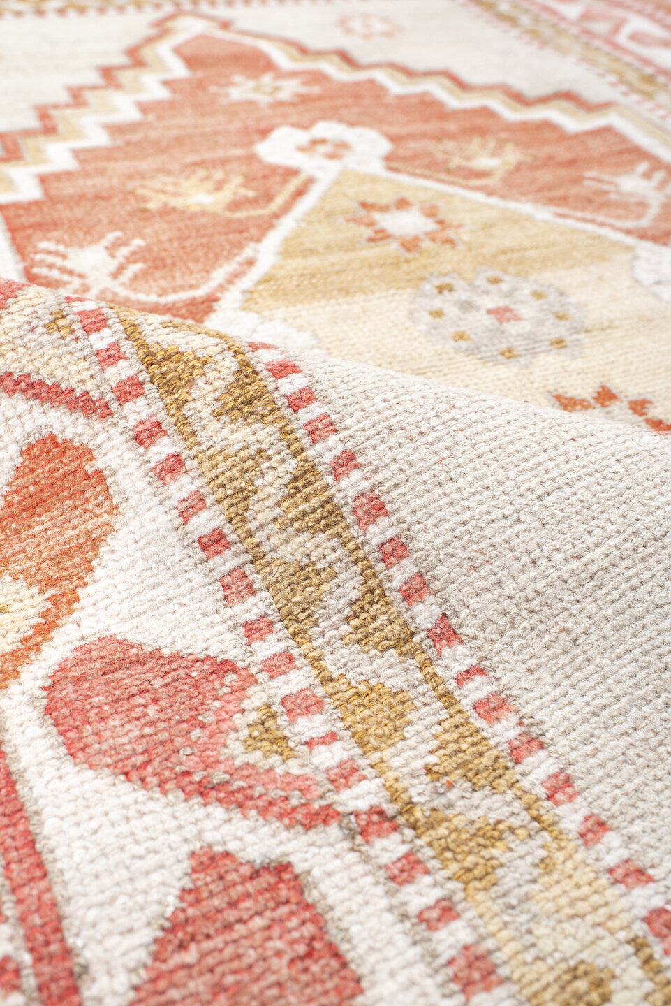 3' x 4' one-of-a-kind handmade vintage Anatolian small size rug. Color palette: brown, dark salmon, gainsboro, gray