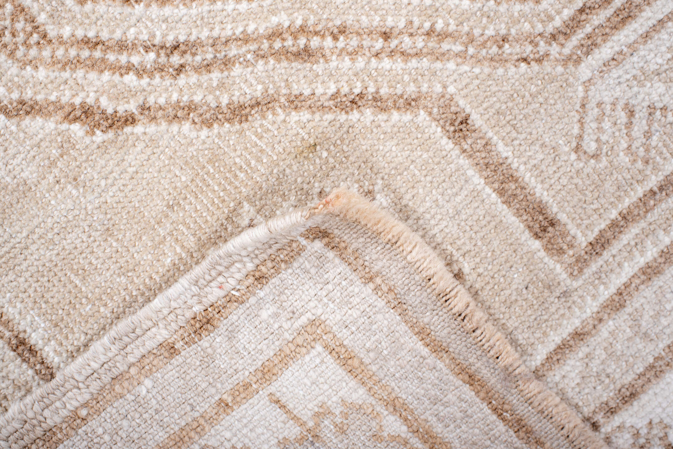 2' x 4' one-of-a-kind handmade antique Belouch small size rug. Color palette: ivory, beige, taupe, camel, sand, gray