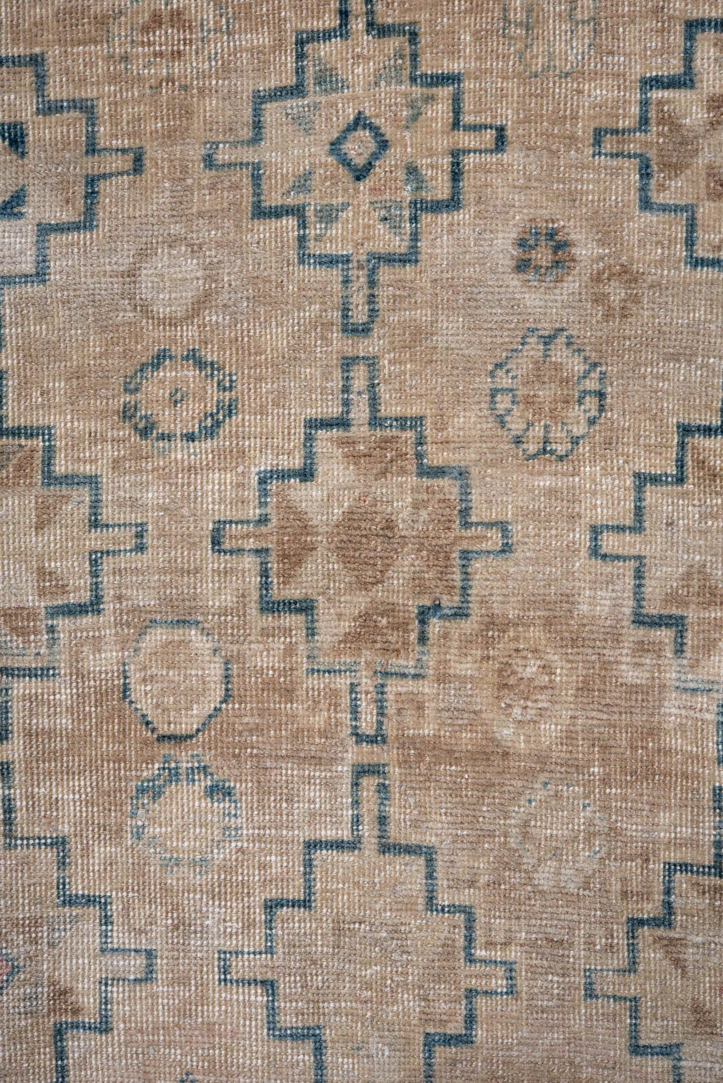 3' x 5' one-of-a-kind handmade vintage Tabriz small size rug. Color palette: beige, ivory, sky_blue, camel, taupe