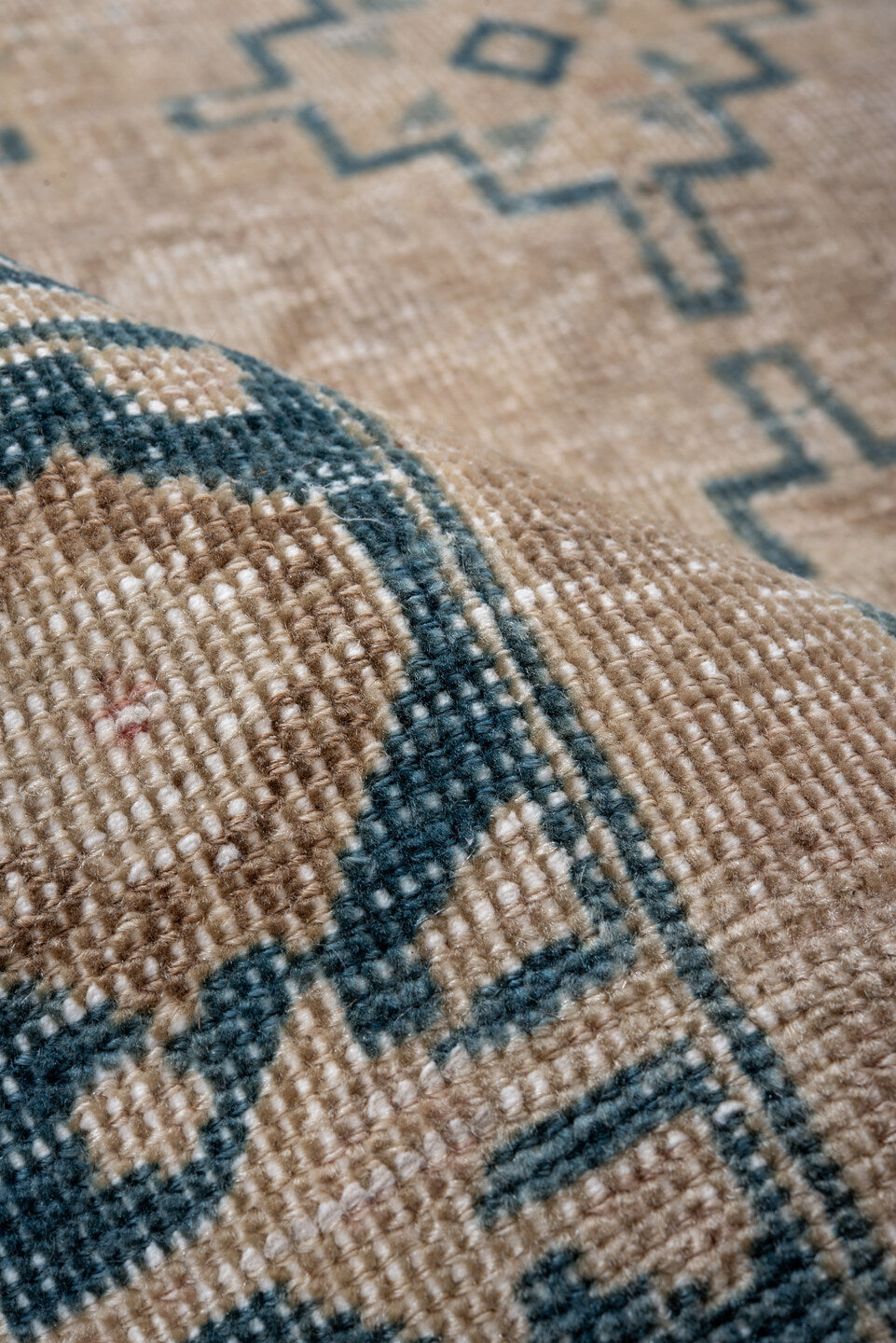 3' x 5' one-of-a-kind handmade vintage Tabriz small size rug. Color palette: alice blue, arapawa, black, blue, brown