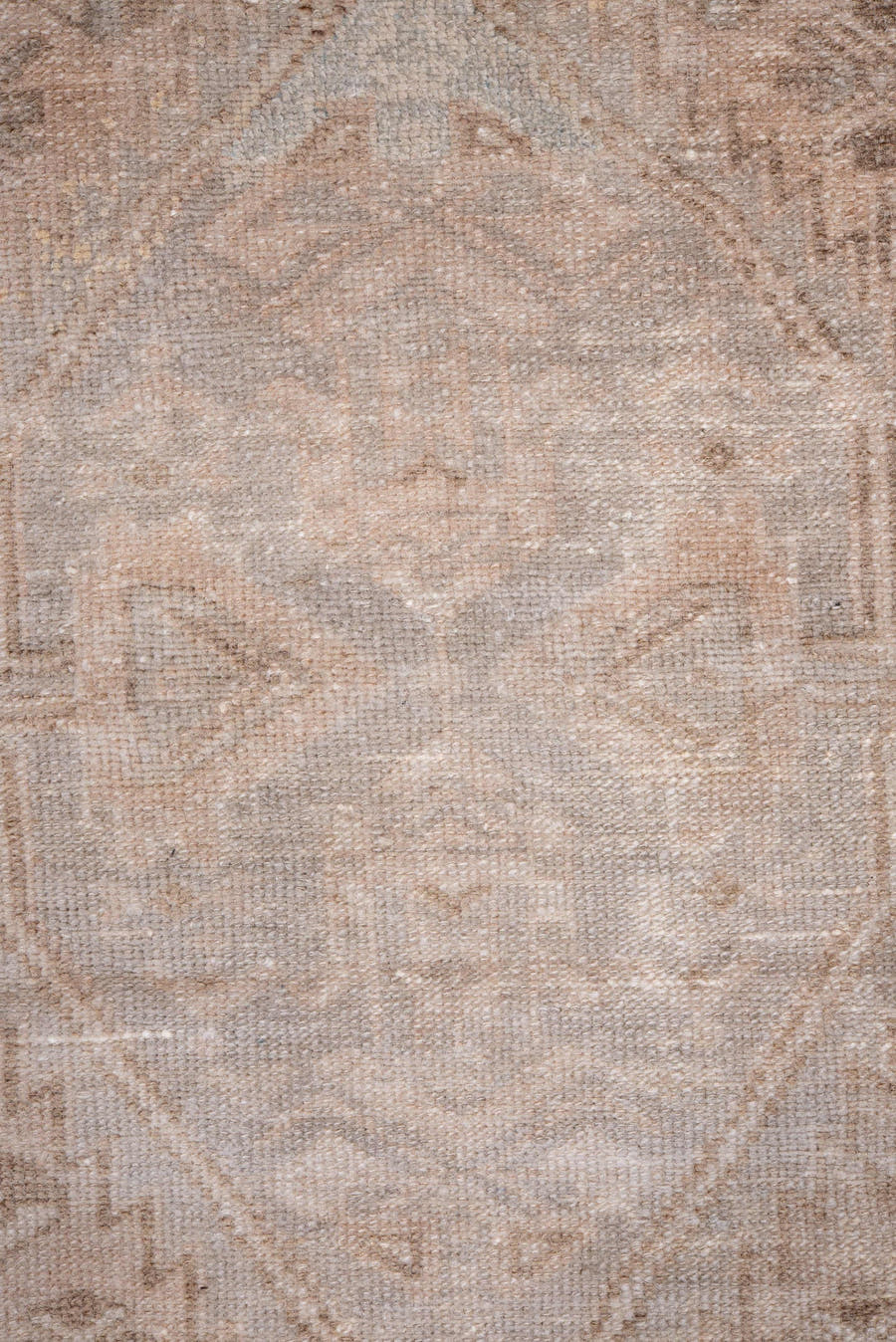 3' x 6' one-of-a-kind handmade vintage Hamadan rug. Color palette: ivory, taupe, sand, pale blue, beige, camel, gray