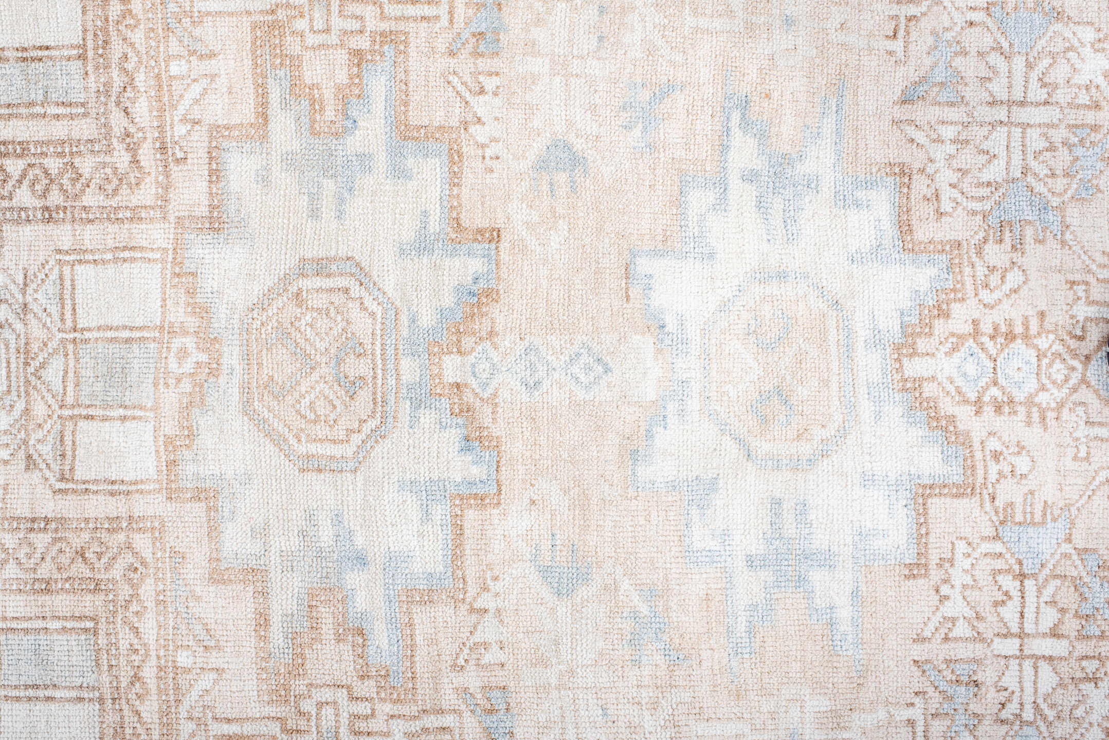 3' x 4' one-of-a-kind handmade vintage Belouch small size rug. Color palette: brown, gainsboro, gray, light gray, linen