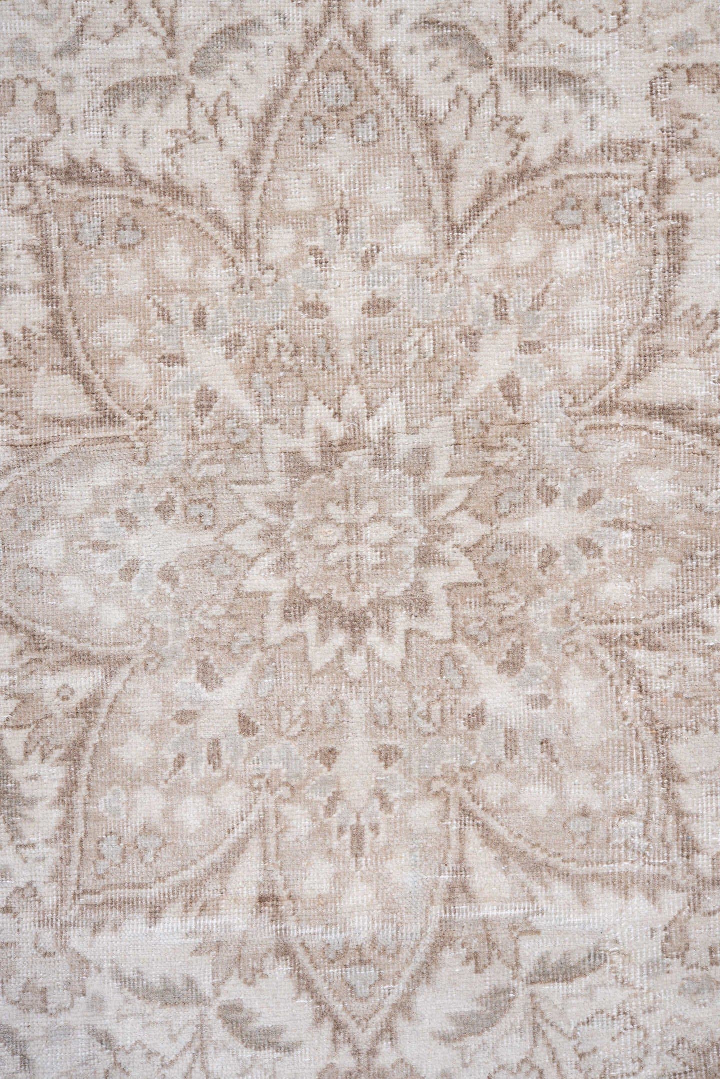 8' x 13' one-of-a-kind handmade vintage Tabriz large size rug. Color palette: ivory, beige, taupe, cream, sand, gray