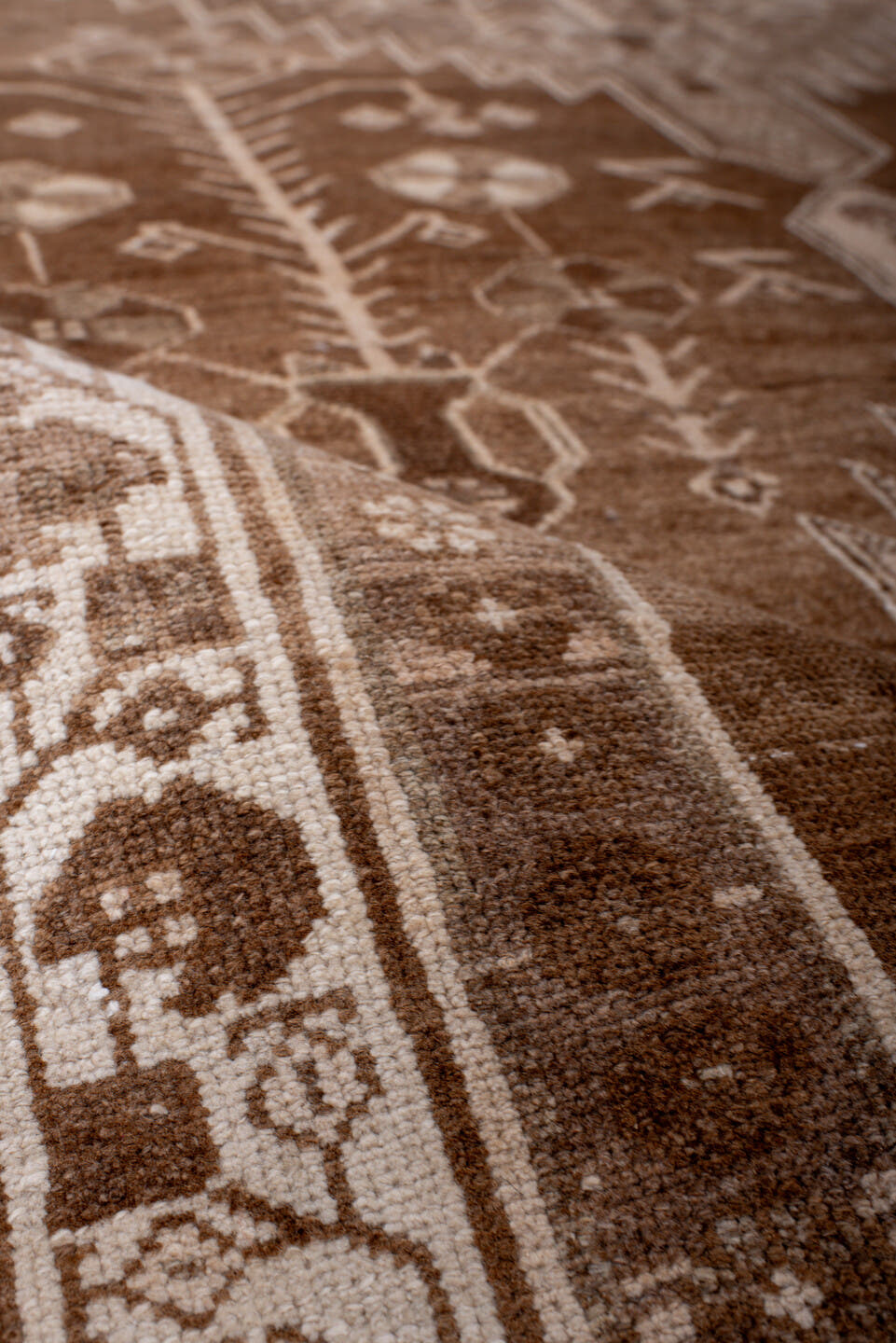 5' x 9' one-of-a-kind handmade antique Hamadan medium size rug. Color palette: brown, ivory, taupe, camel, beige, gray