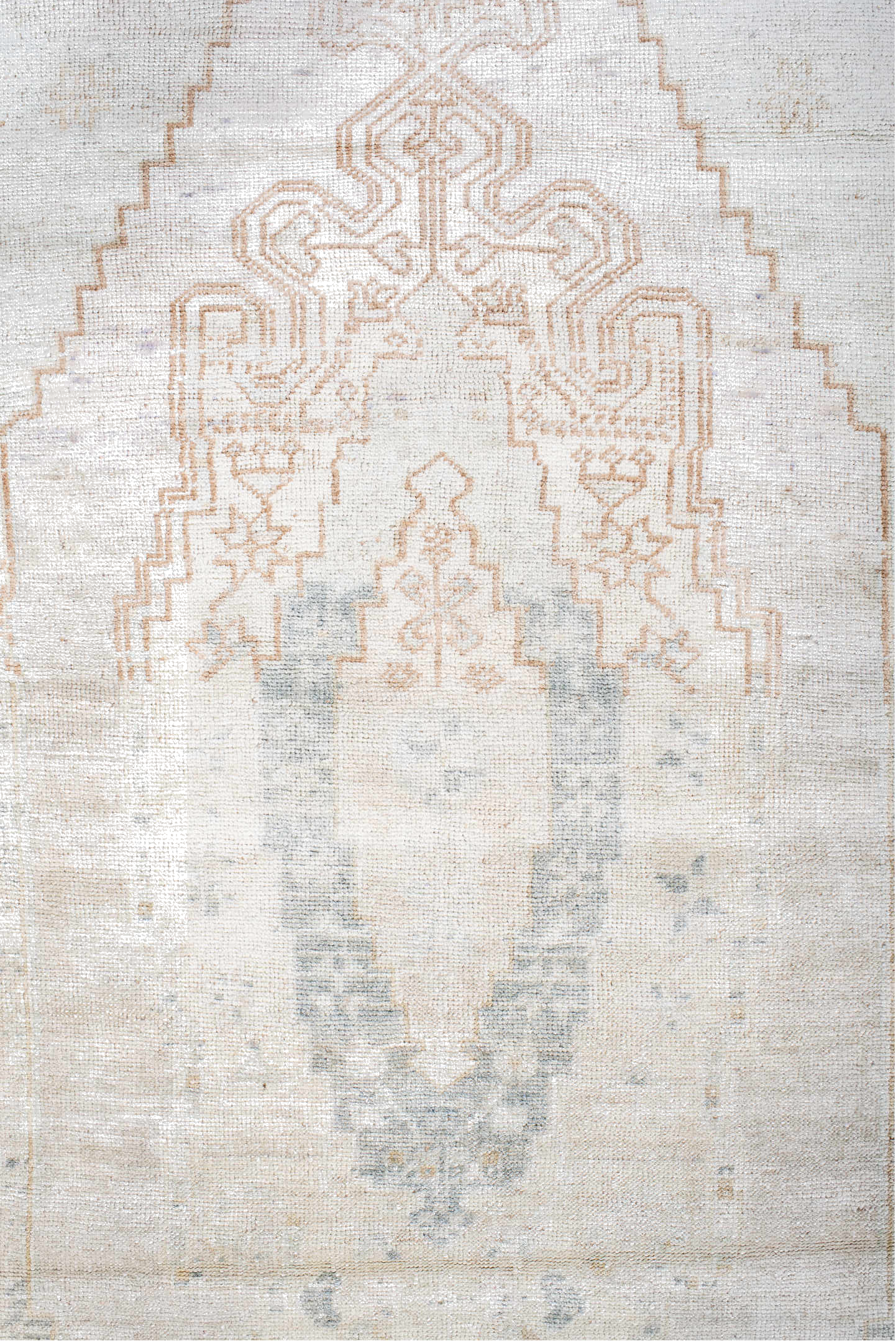 3' x 7' one-of-a-kind handmade vintage Anatolian rug. Color palette: antiquewhite, brown, dark gray, gainsboro, gray