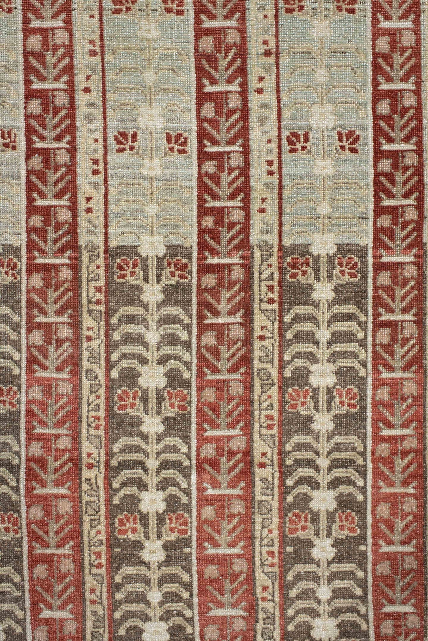 2' x 4' one-of-a-kind handmade vintage Bidjar small size rug. Color palette: ivory, taupe, rust, brown, blush, gray, beige
