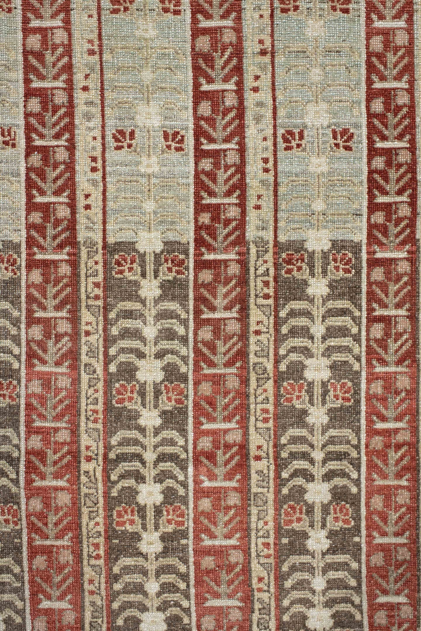 2' x 4' one-of-a-kind handmade vintage Bidjar small size rug. Color palette: ivory, taupe, rust, brown, blush, gray, beige