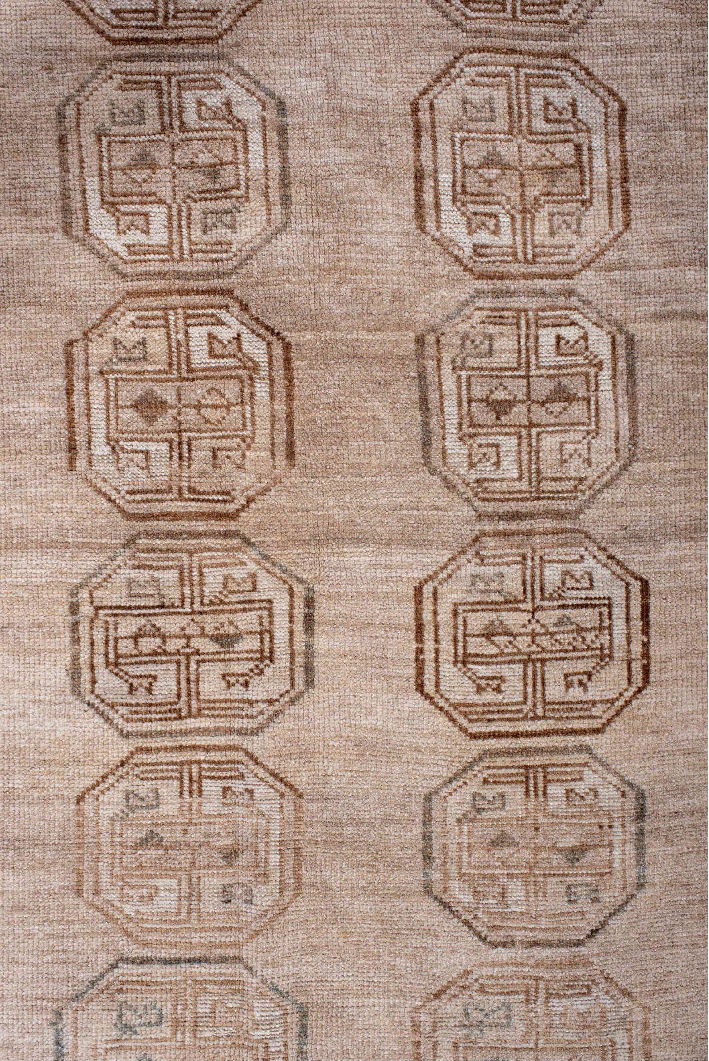 5' x 7' one-of-a-kind handmade vintage Afghan rug. Color palette: antiquewhite, black, brown, charcoal, gray, light gray