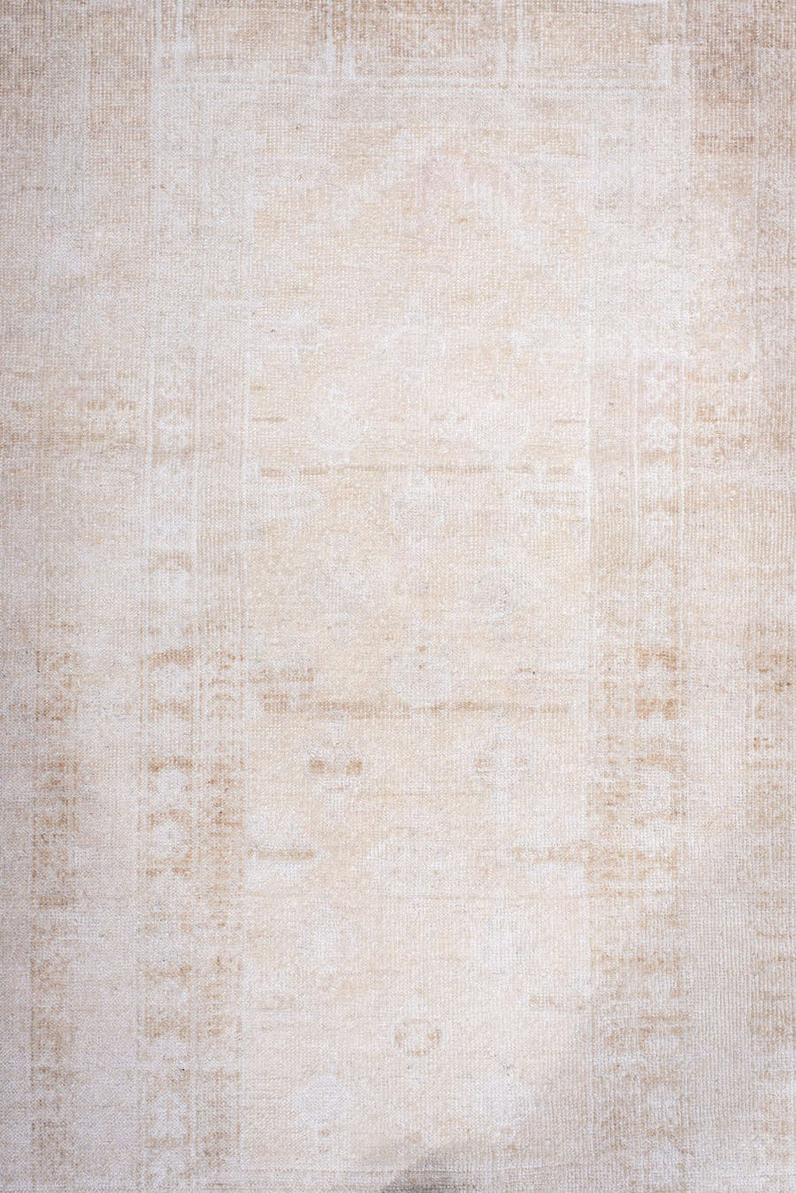 2' x 4' one-of-a-kind handmade antique Belouch small size rug. Color palette: ivory, cream, sand, beige, taupe, gray