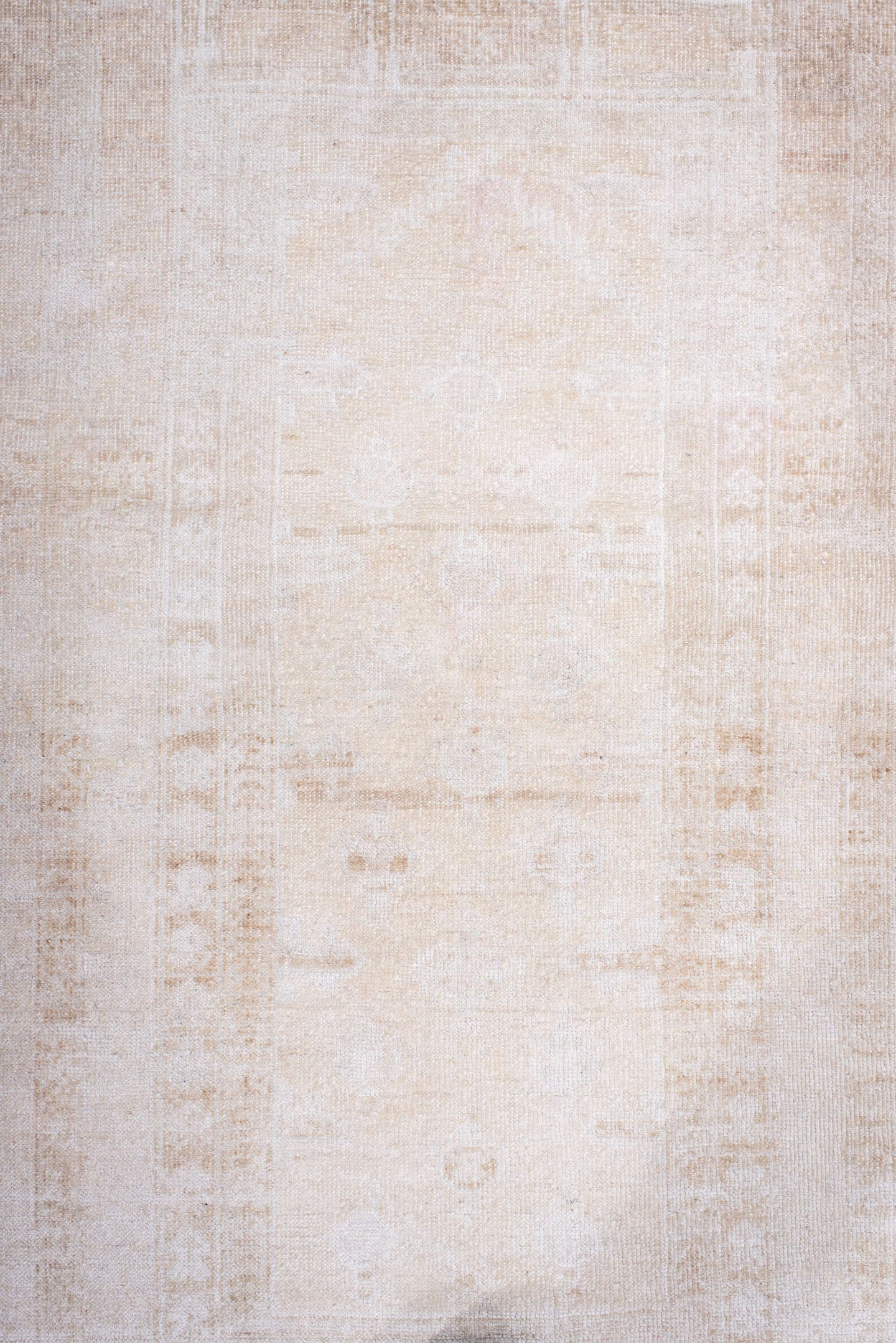 2' x 4' one-of-a-kind handmade antique Belouch small size rug. Color palette: ivory, cream, sand, beige, taupe, gray