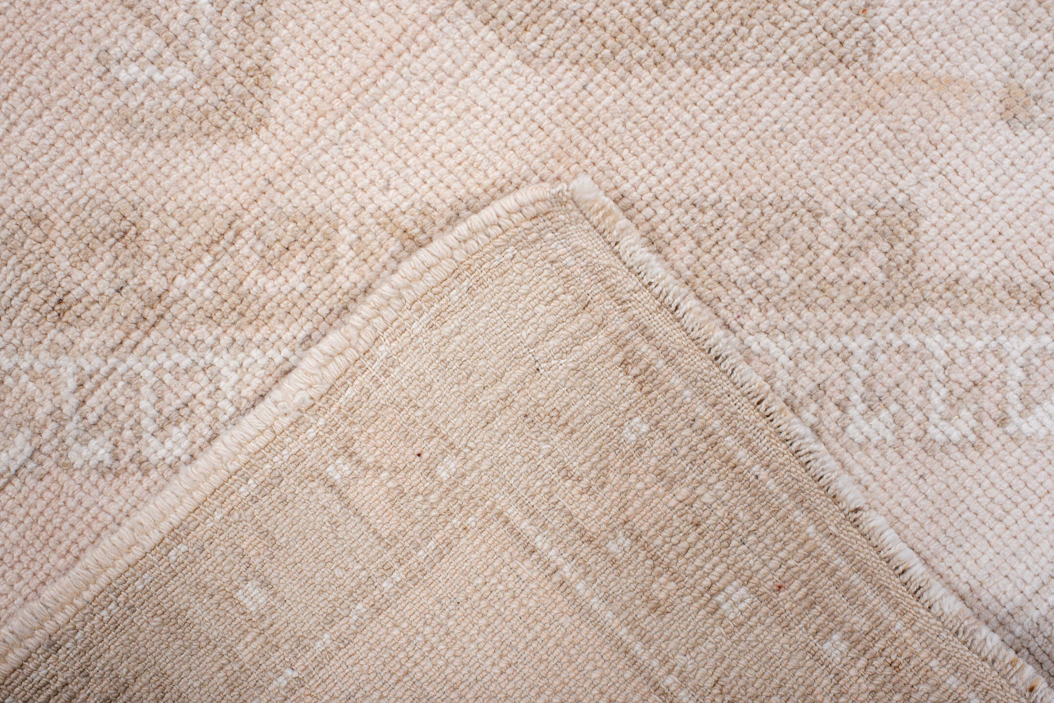 3' x 6' one-of-a-kind handmade antique Anatolian small size rug. Color palette: ivory, beige, blush, taupe, sand, pink, gray