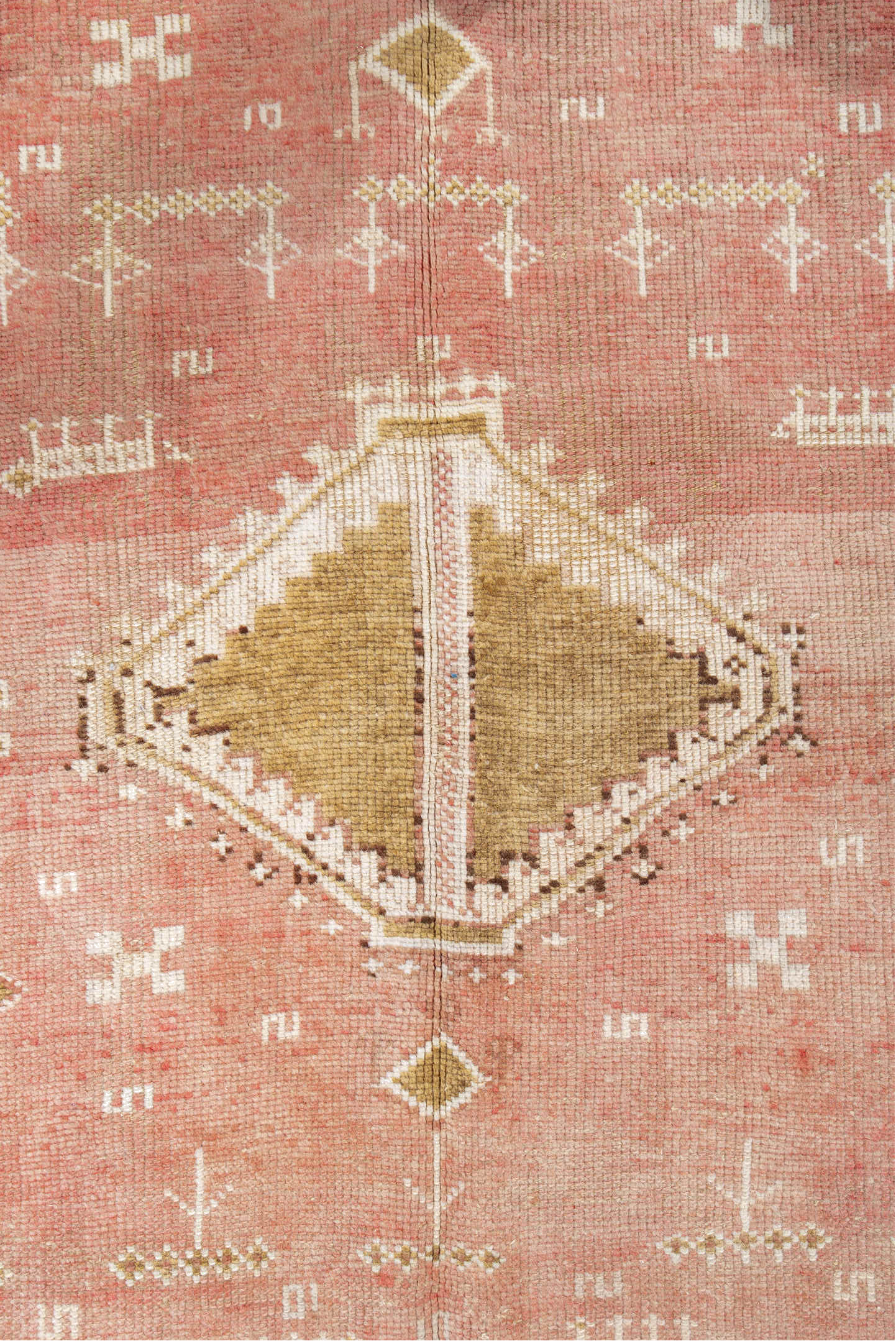 4' x 8' one-of-a-kind handmade vintage Moroccan rug. Color palette: blue, brown, gray, light gray, off-white, orange