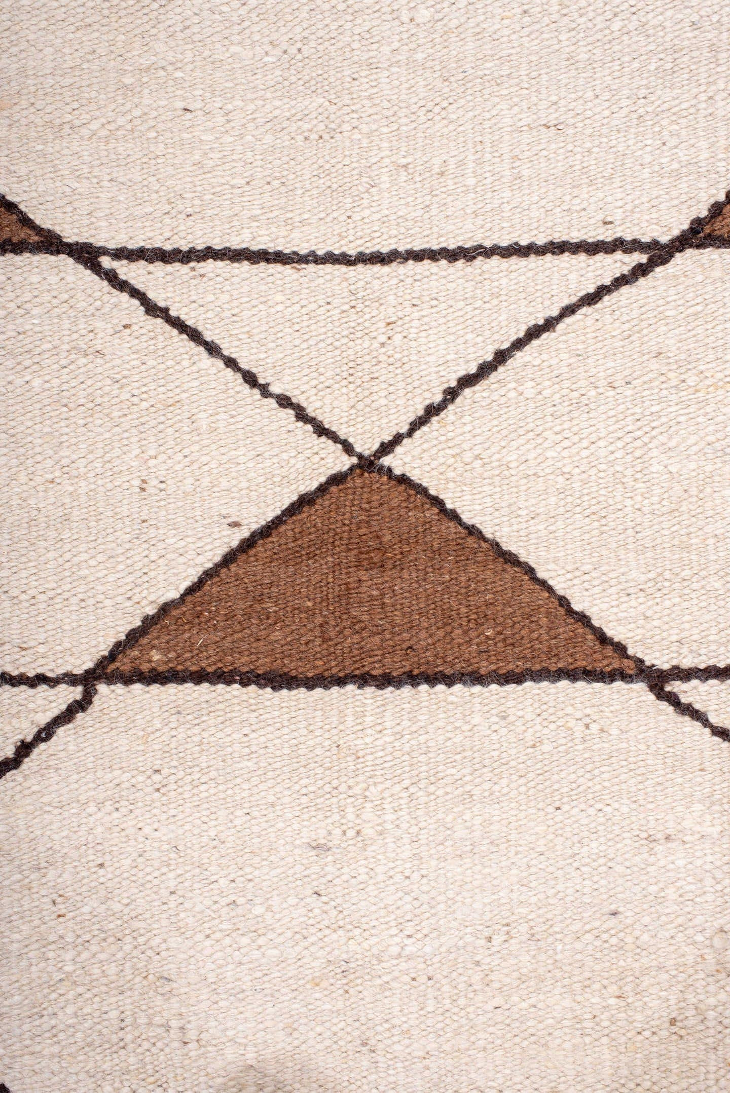 6' x 9' one-of-a-kind handmade antique Kilim medium size rug. Color palette: ivory, brown, taupe, charcoal, beige, gray