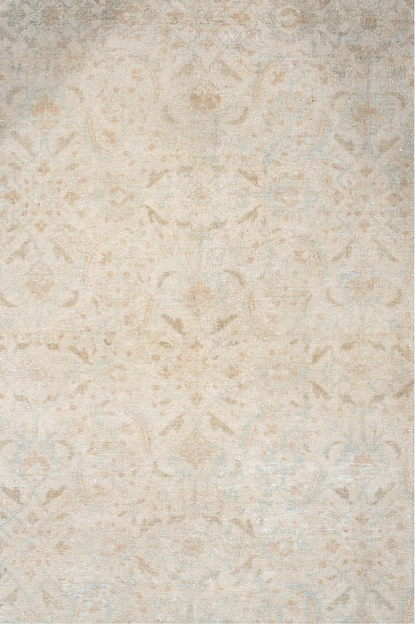 9' x 12' one-of-a-kind handmade vintage Tabriz large size rug. Color palette: antiquewhite, brown, gainsboro, gray