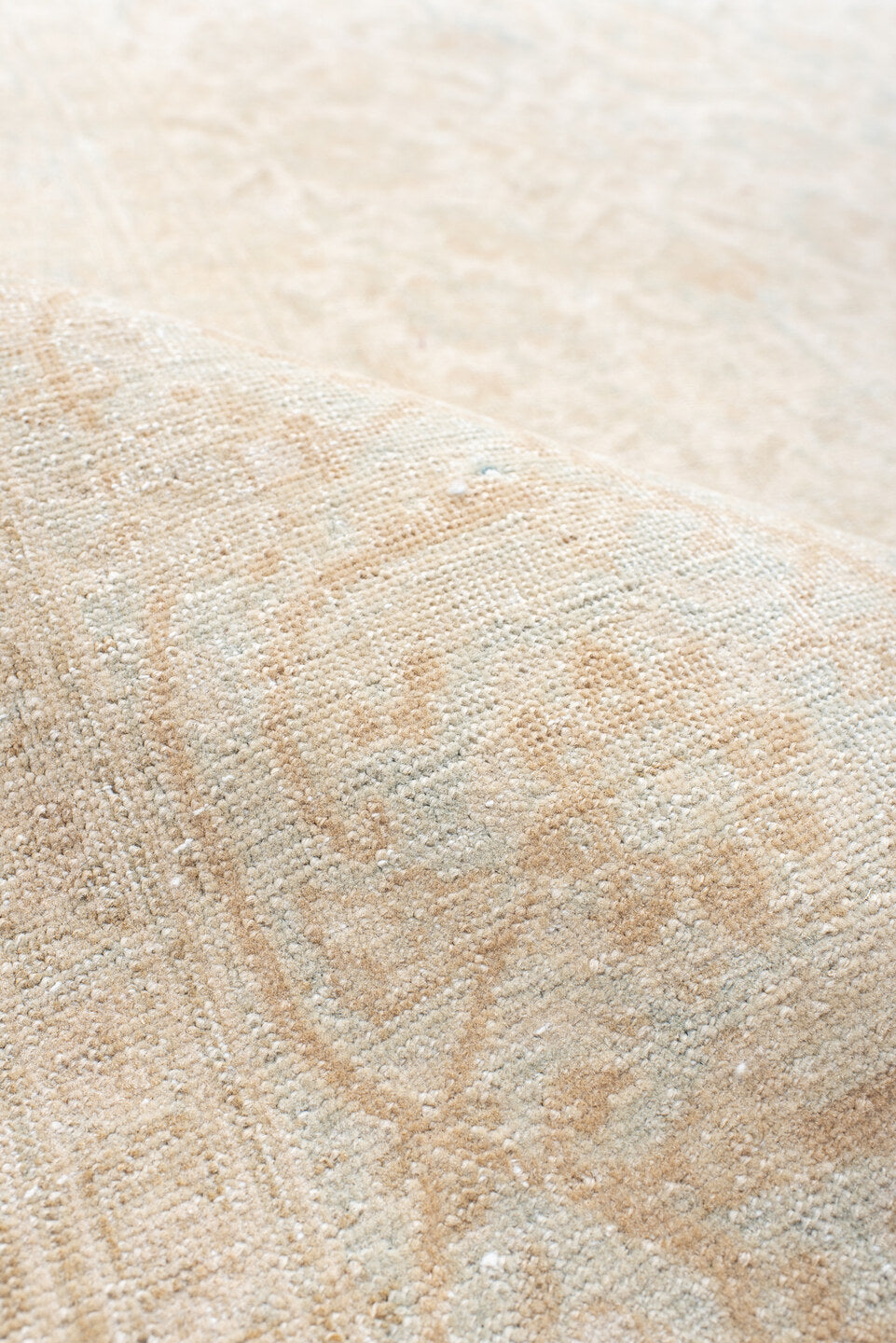 9' x 12' one-of-a-kind handmade antique Tabriz large size rug. Color palette: ivory, beige, pale blue, cream, taupe