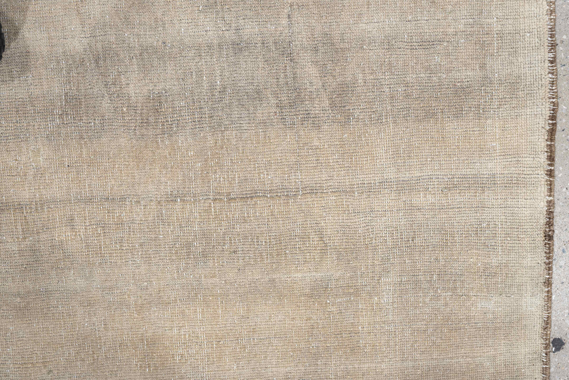 9' x 3' one-of-a-kind handmade antique Belouch rug. Color palette: ivory, taupe, cream, beige, camel, light gray, gray