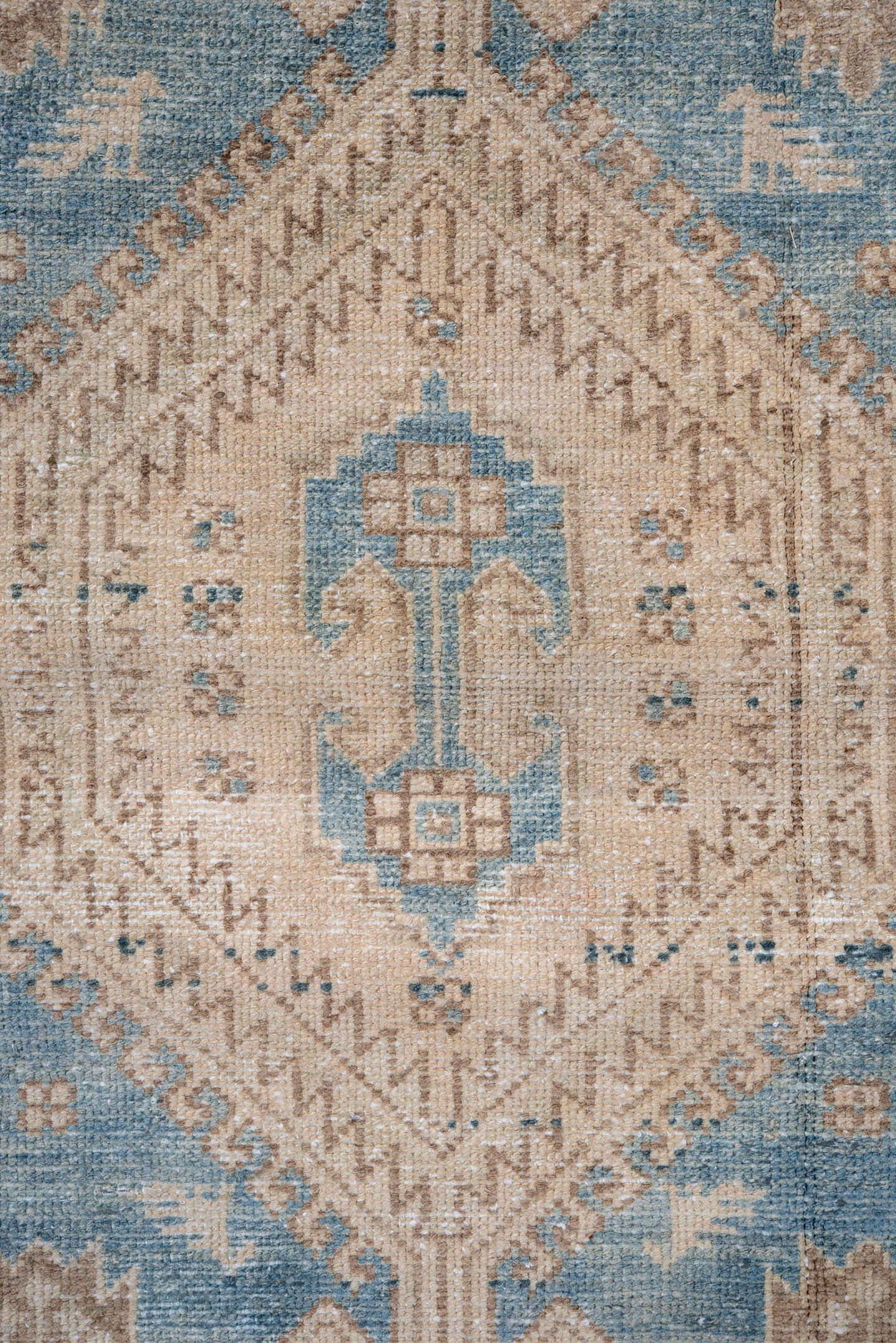 4' x 6' one-of-a-kind handmade vintage Hamadan small size rug. Color palette: ivory, sky blue, beige, taupe, slate, camel