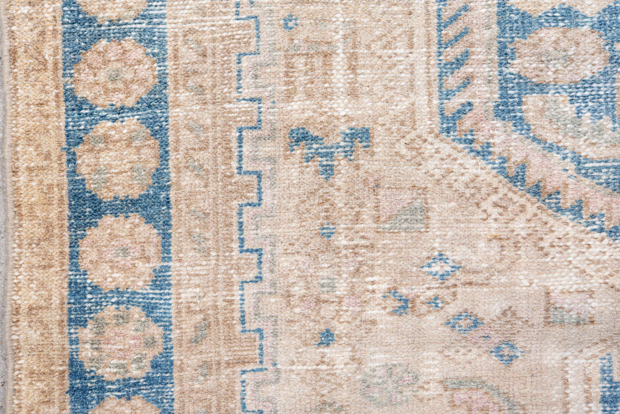 4' x 6' one-of-a-kind handmade vintage Hamadan small size rug. Color palette: antiquewhite, blue, brown, gainsboro, gray