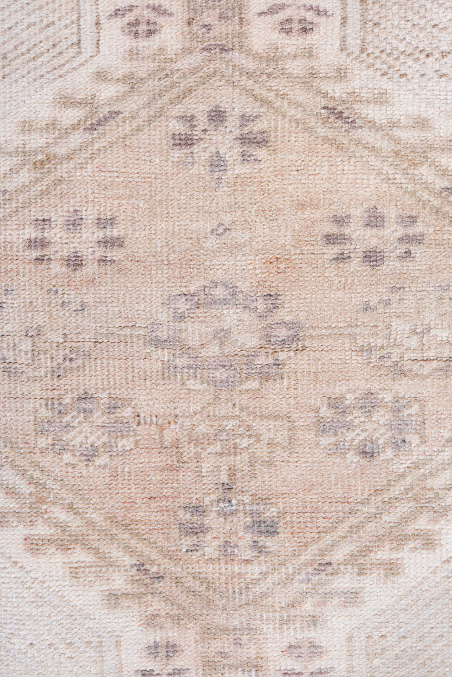 3' x 5' one-of-a-kind handmade antique Sarab small size rug. Color palette: ivory, cream, taupe, sand, camel, light brown
