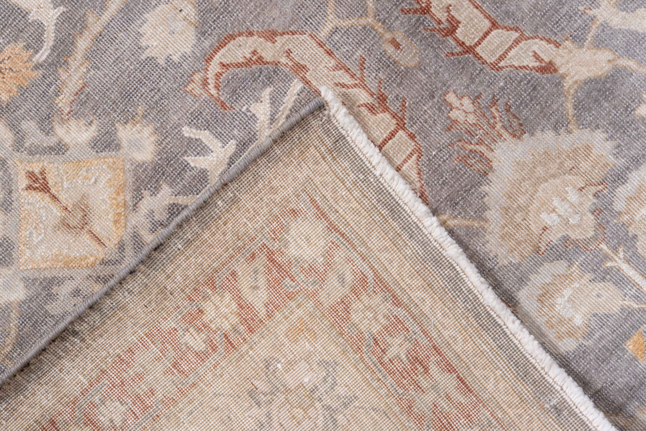 4' x 6' one-of-a-kind handmade vintage Tabriz small size rug. Color palette: brown, gainsboro, gray, light gray, linen