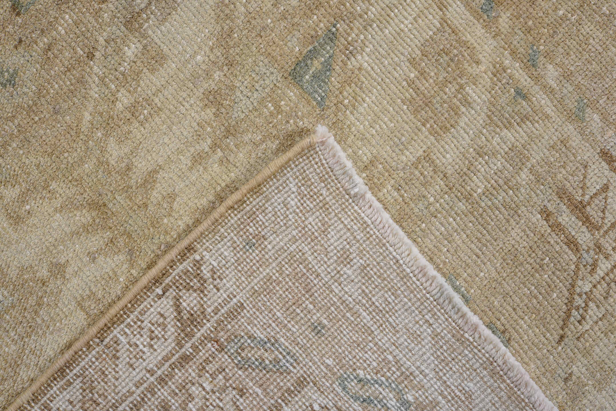 2' x 8' one-of-a-kind handmade vintage Tabriz runner rug. Color palette: beige, ivory, taupe, sage, camel, brown, gray