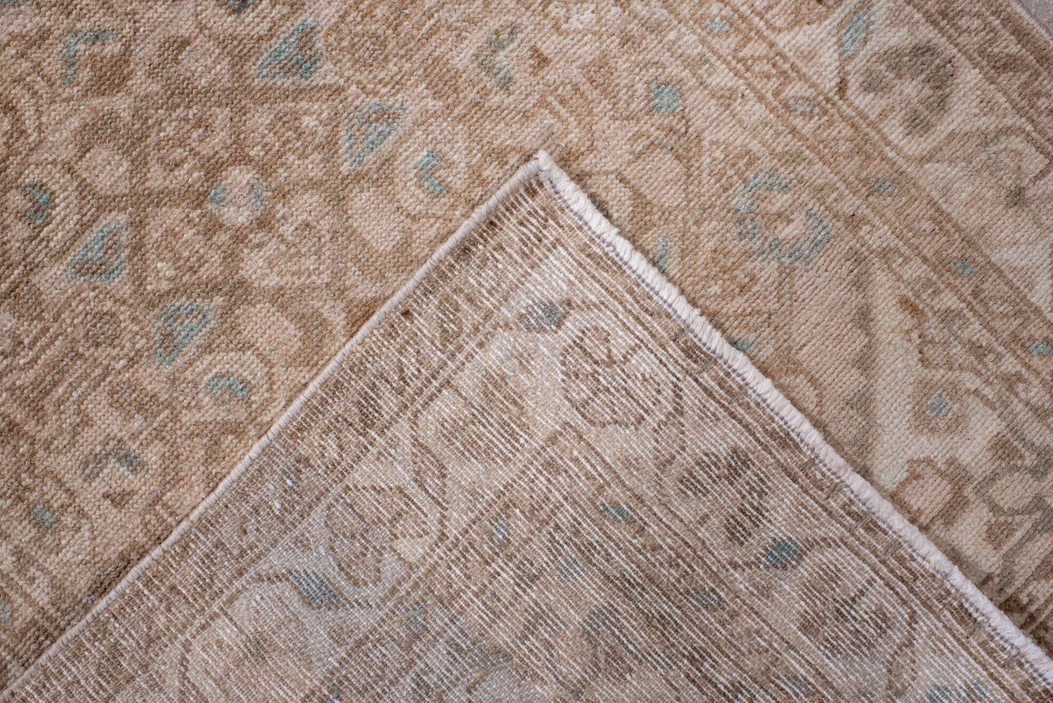 2' x 12' one-of-a-kind handmade antique Malayer runner rug. Color palette: ivory, taupe, sand, camel, pale blue, beige, gray