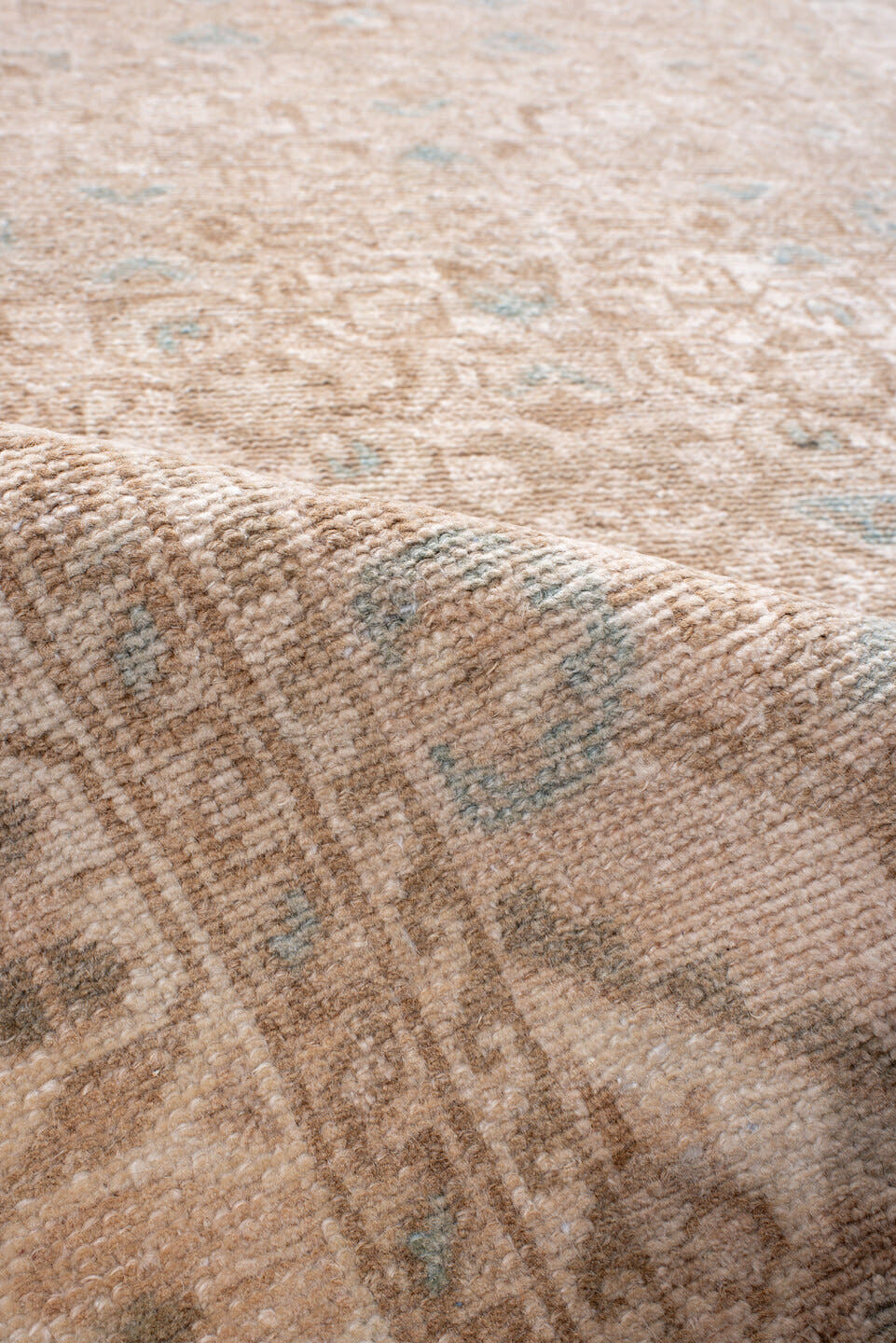 2' x 12' one-of-a-kind handmade antique Malayer runner rug. Color palette: ivory, taupe, sand, camel, pale blue, beige, gray