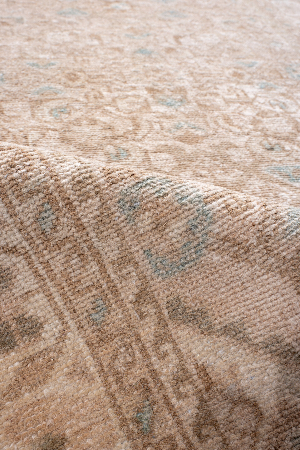 2' x 12' one-of-a-kind handmade vintage Malayer runner rug. Color palette: brown, gray, light gray, off-white, pink, snow